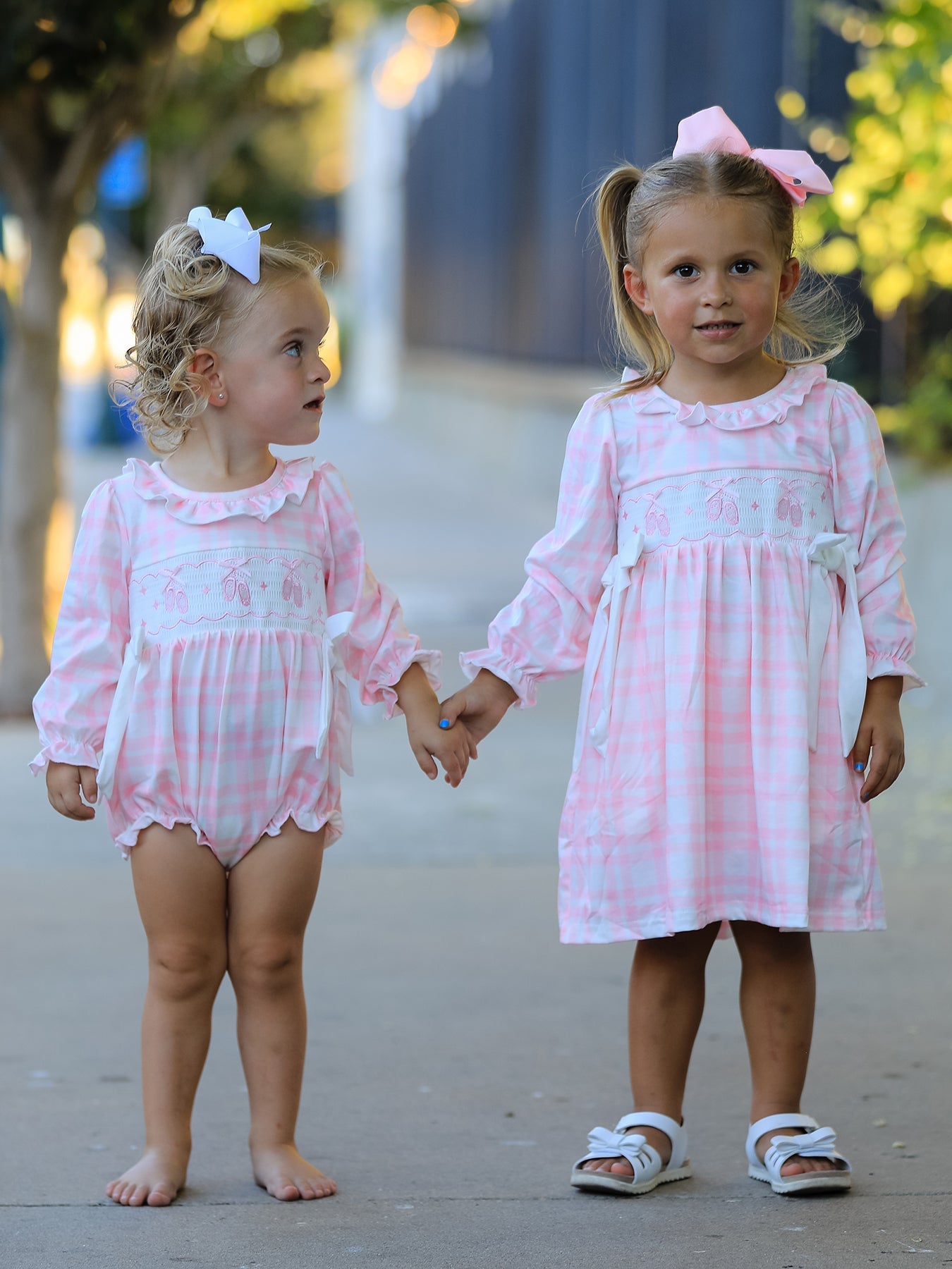 Christmas Pink Cute Bow Plaid Baby Romper: Soft And Comfortable