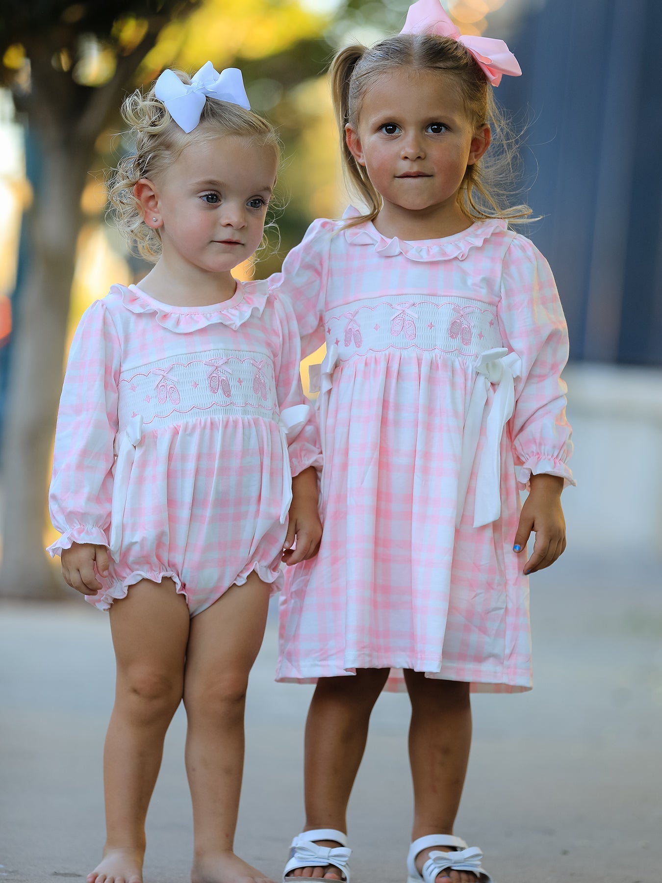 Christmas Pink Cute Bow Plaid Baby Romper: Soft And Comfortable