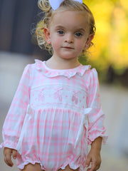 Christmas Pink Cute Bow Plaid Baby Romper: Soft And Comfortable