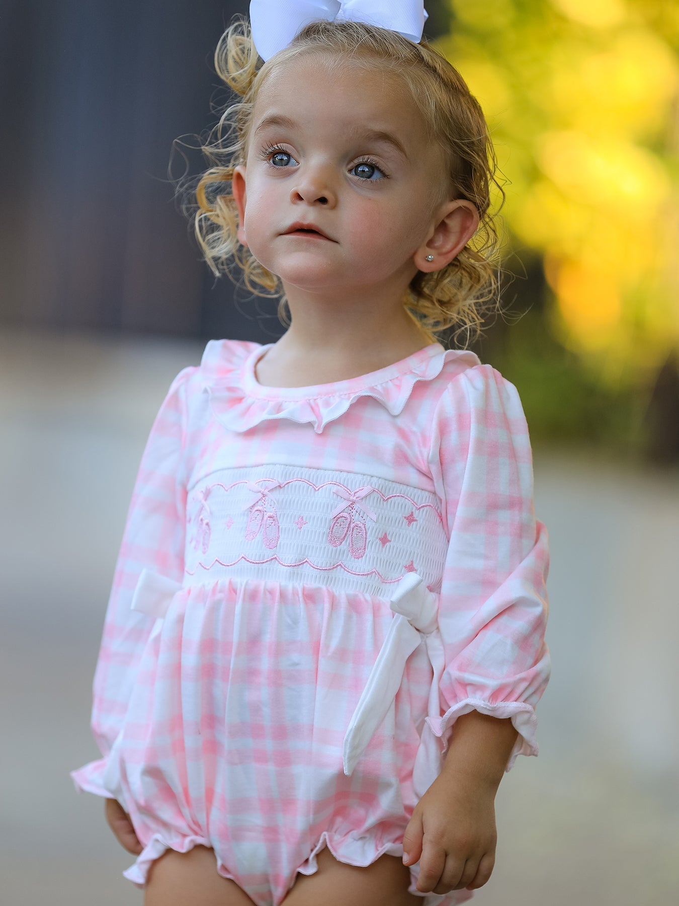 Christmas Pink Cute Bow Plaid Baby Romper: Soft And Comfortable