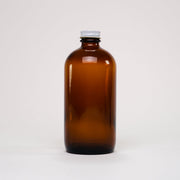 16 Oz Amber Glass Keeper Bottle | Metal Cap