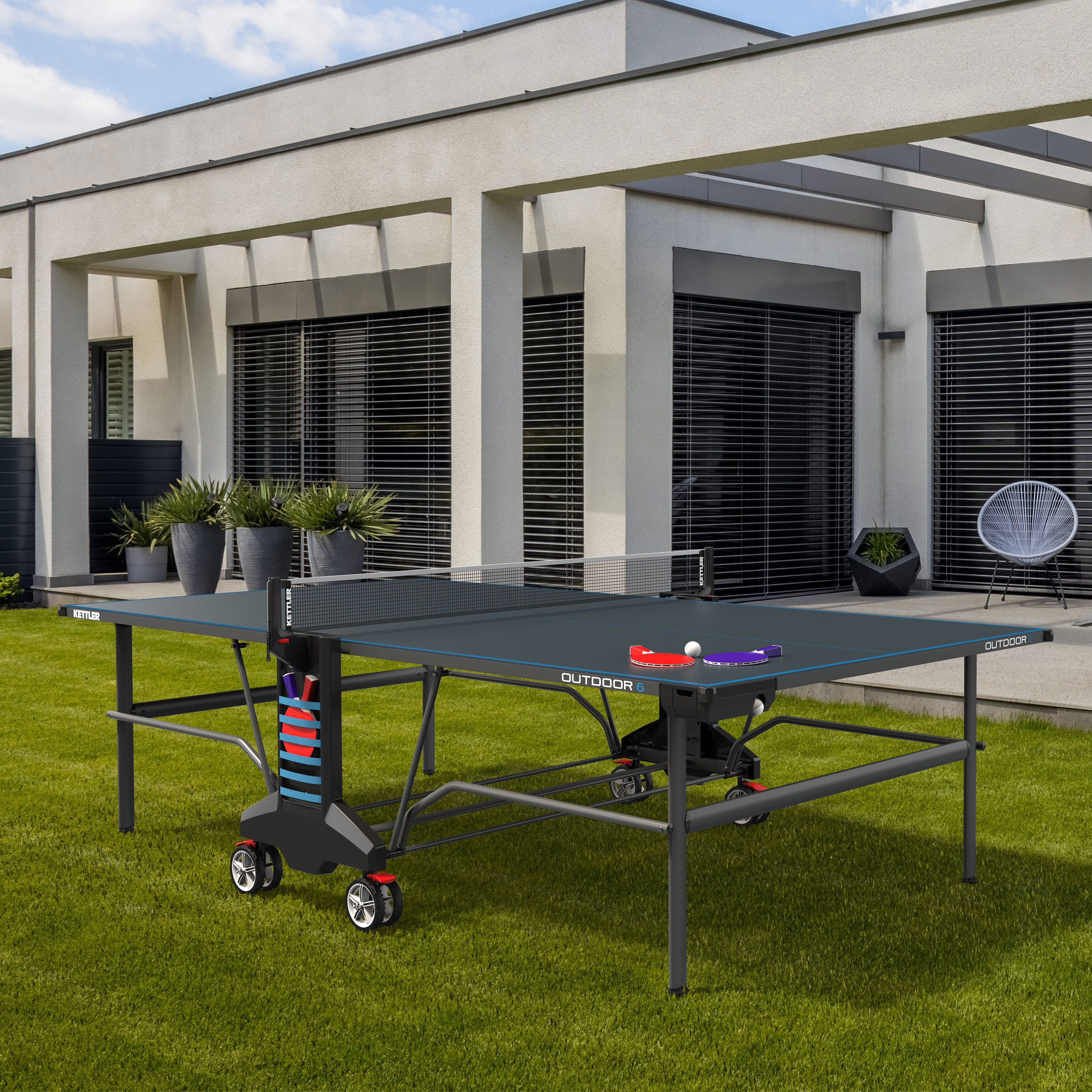 Outdoor 6 Table Tennis 4-Player Bundle