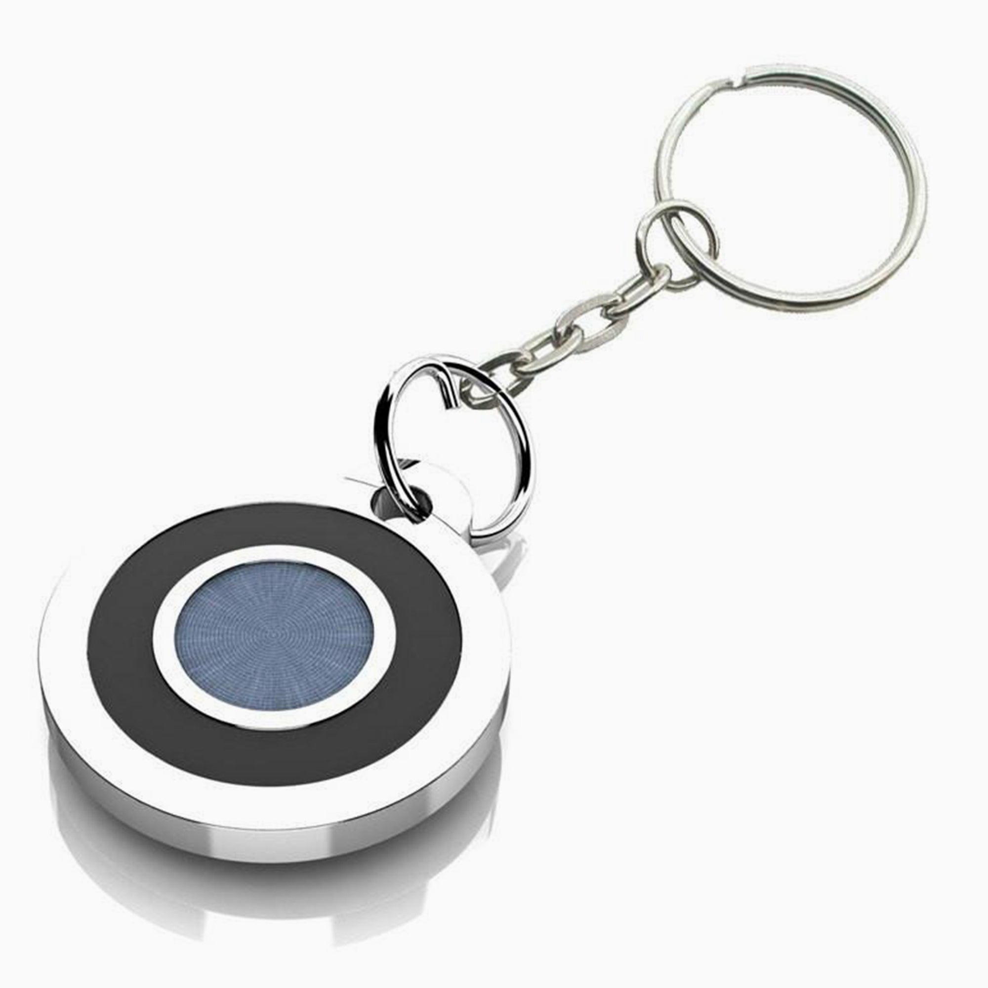 Round Enamel Sterling Silver Keychain By Krysaliis