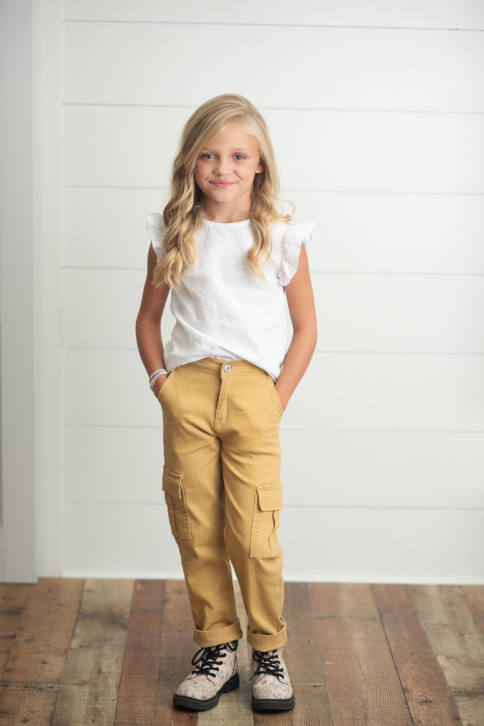 Khaki Denim Cargo Pants