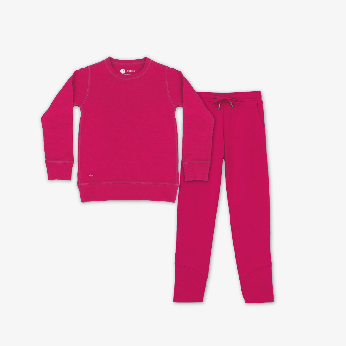 Kids Midweight Merino Jogger And Crew Set