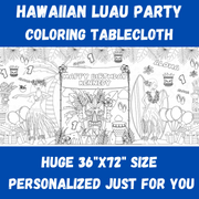 Hawaiian Luau Coloring Tablecloth