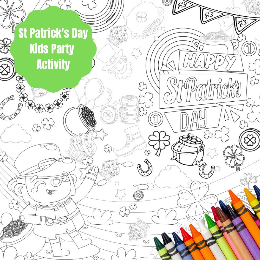 St. Patrick's Day Coloring Tablecloth