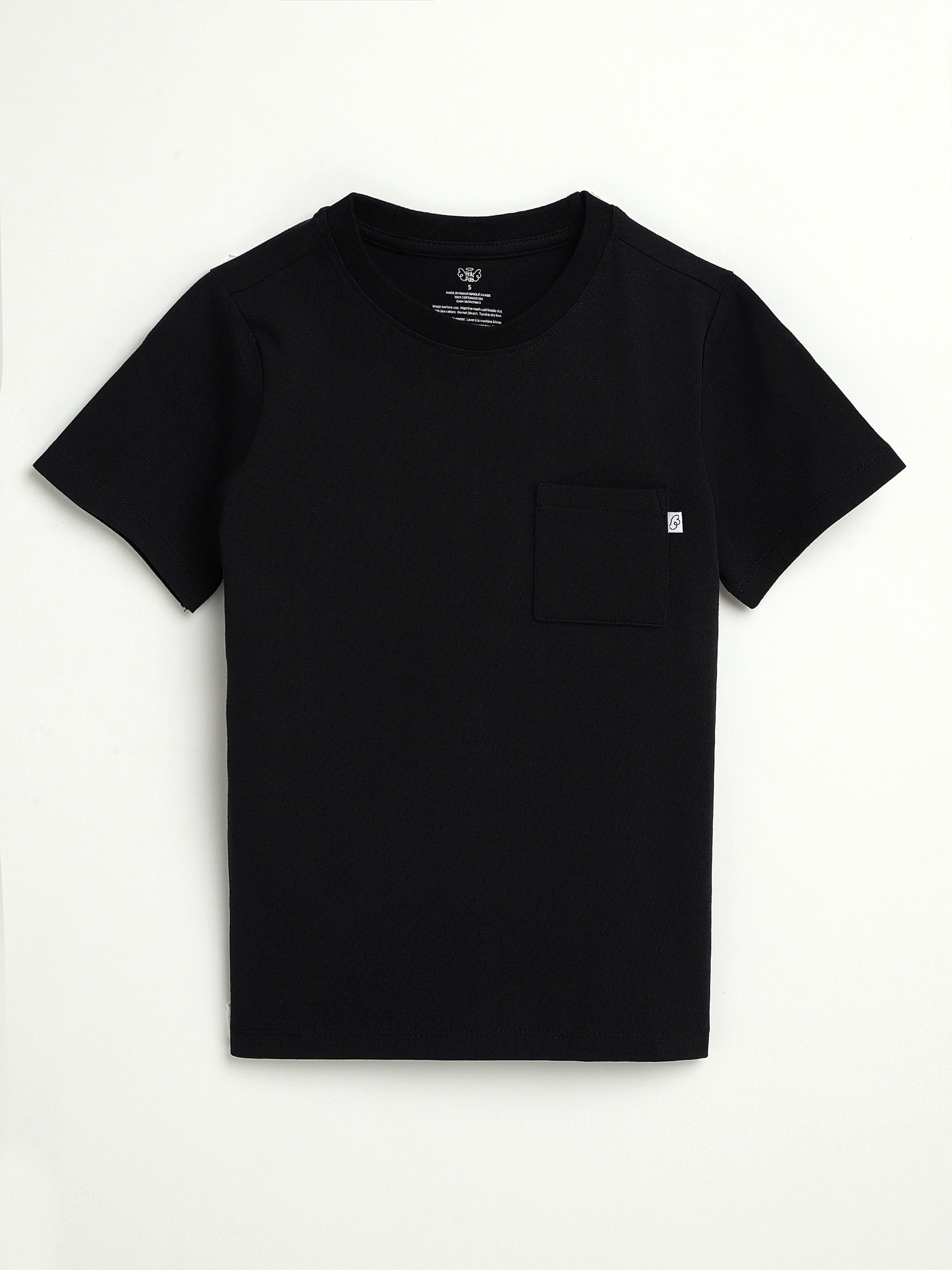 Black Prayer Pocket Short Sleeve T-shirt Cotton