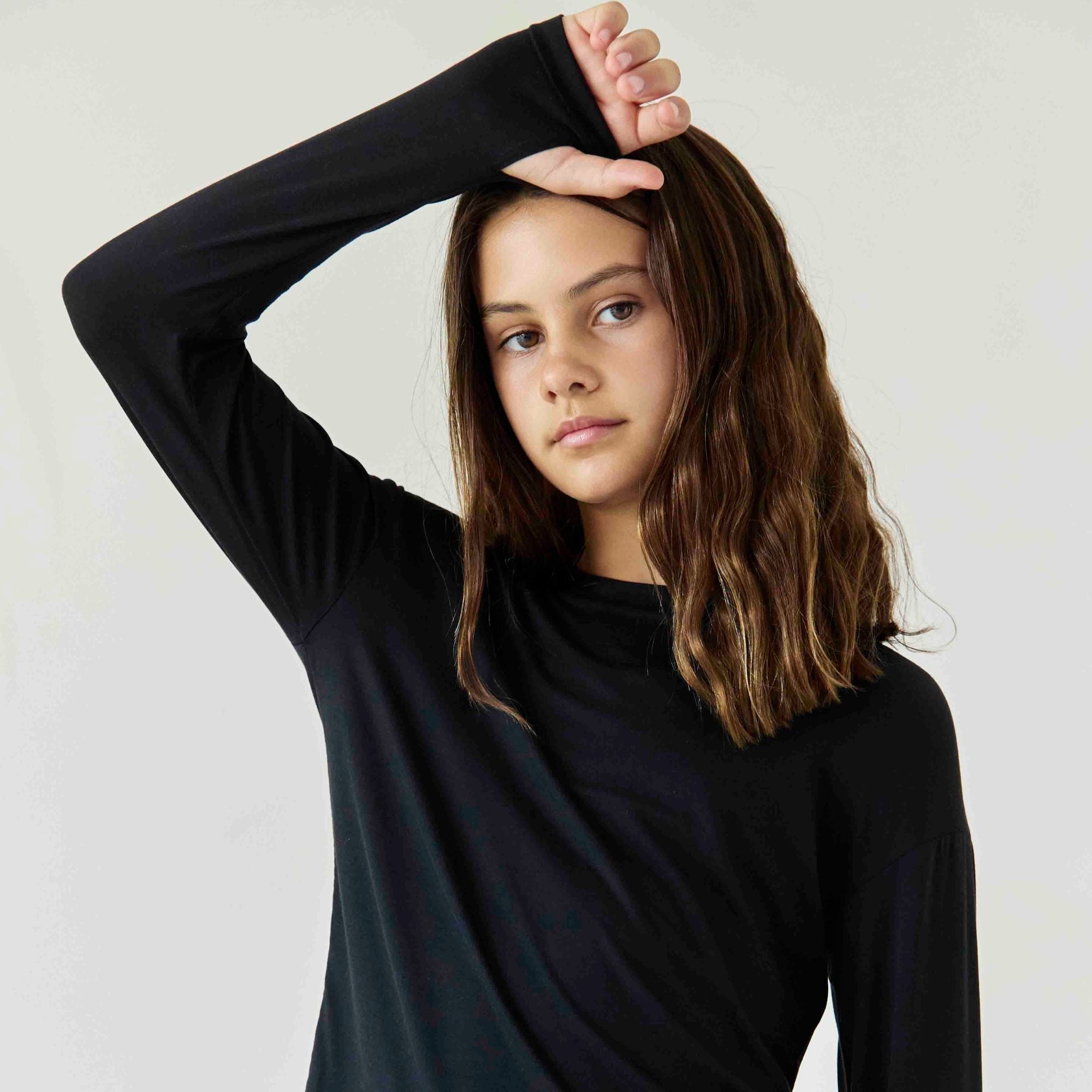 Teens’ Ultra Soft Tencel™ Micro Modal Long Sleeve Thumb-tee