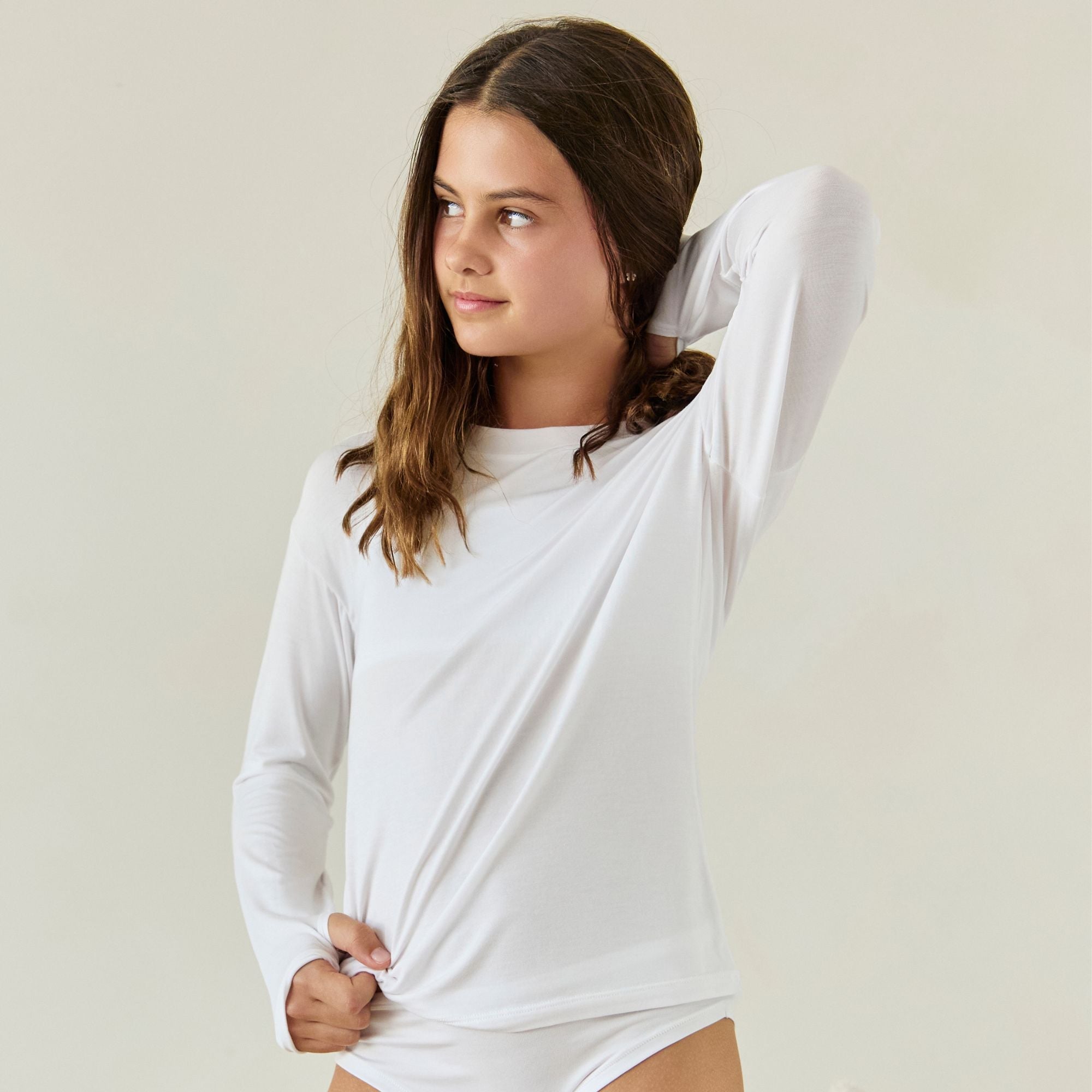 Kids’ Ultra Soft Tencel™ Micro Modal Long Sleeve Thumb-tee