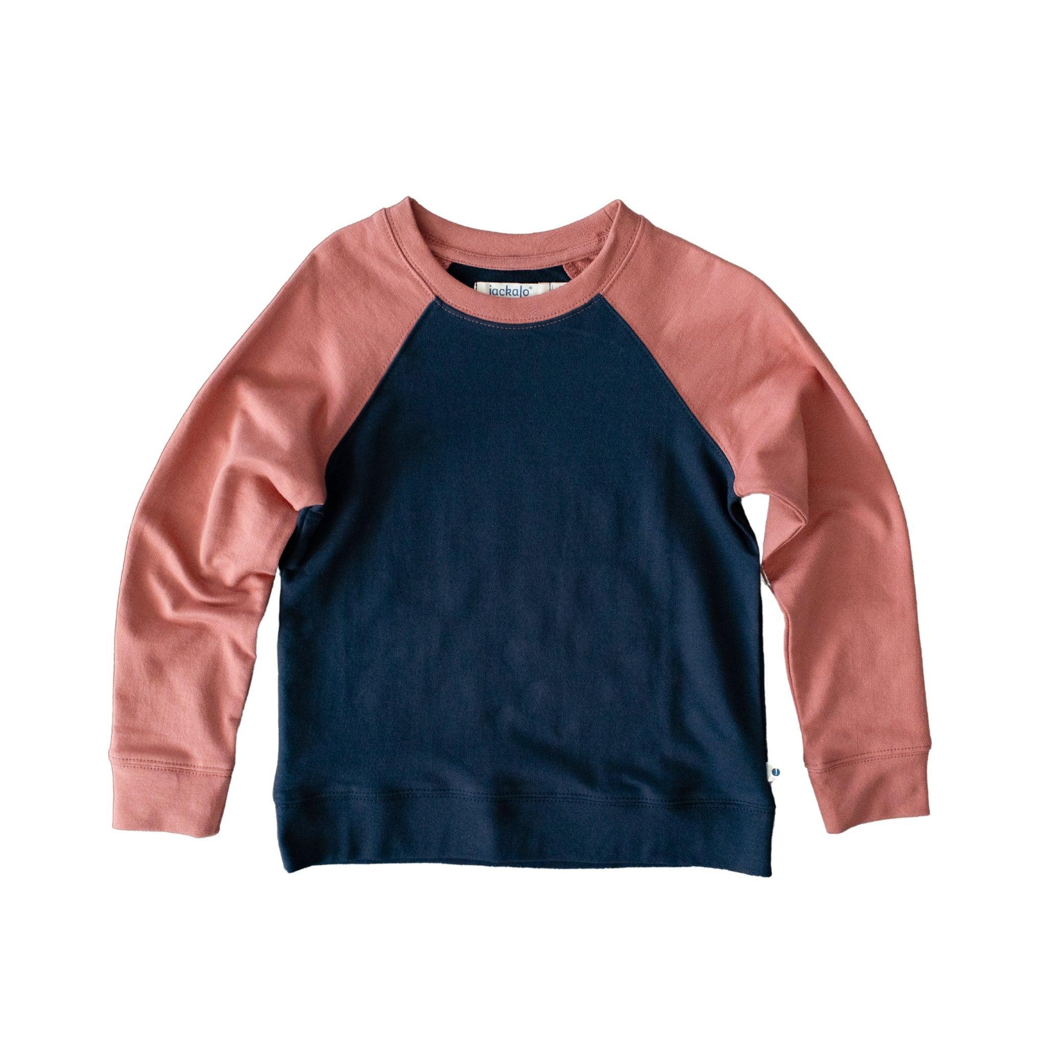 Stevie Raglan Sweatshirt - Navy & Rose Color Block