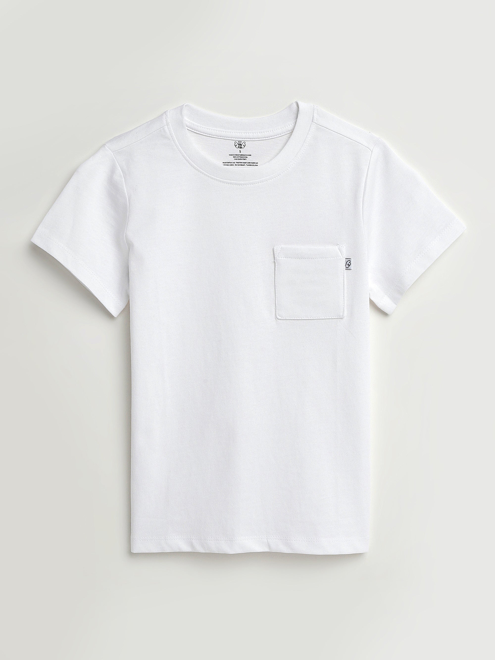 White Prayer Pocket Short Sleeve T-shirt Cotton