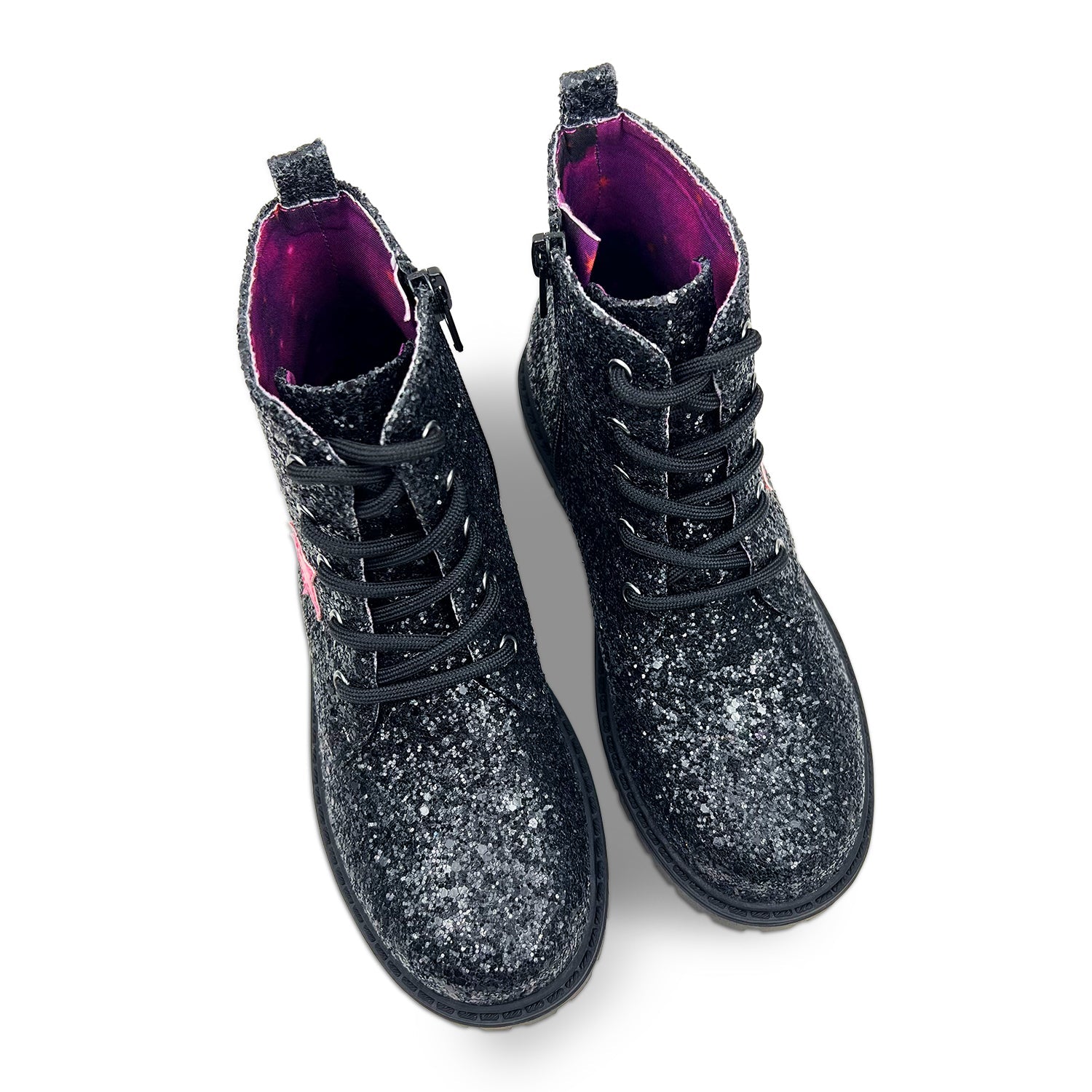 Miss Christie Boot In Black Glitter - Kids