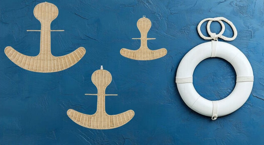 The Seaside Anchor – Boho Rattan Wall Hanging For Nurseries, Kids Rooms And Ocean Lovers