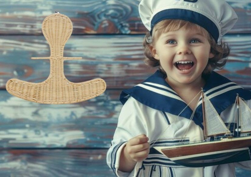 The Seaside Anchor – Boho Rattan Wall Hanging For Nurseries, Kids Rooms And Ocean Lovers