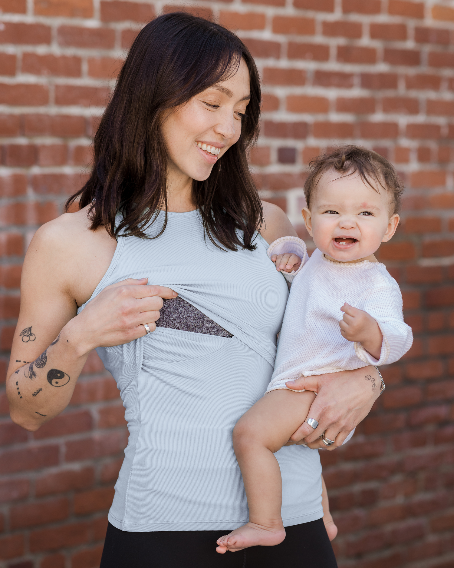 Ribbed Bamboo Racerback Nursing Tank | French Blue