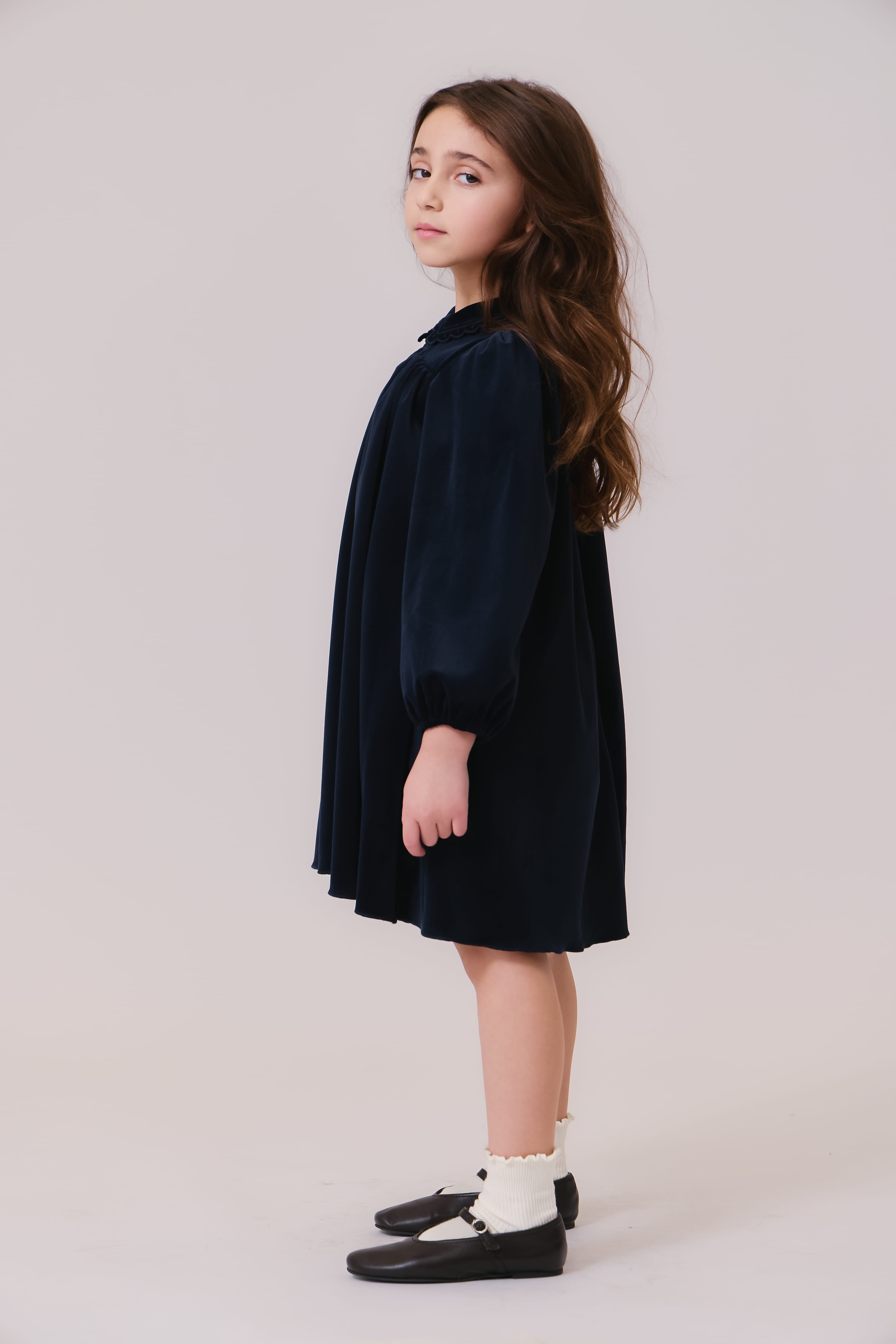 Nola Velvet Dress - Navy