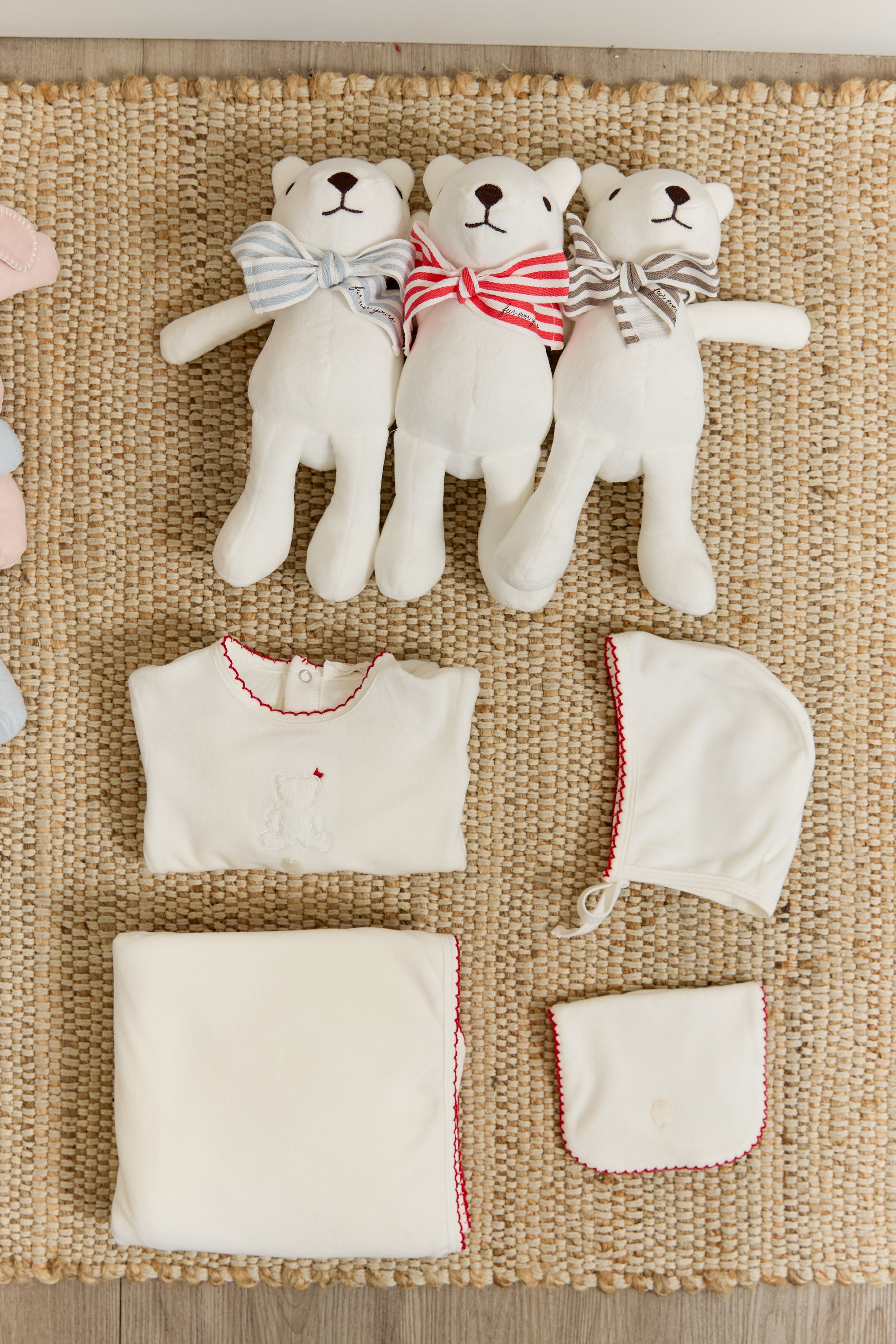 Fur Ever Yours Footie, Hat & Blanket Set - Red