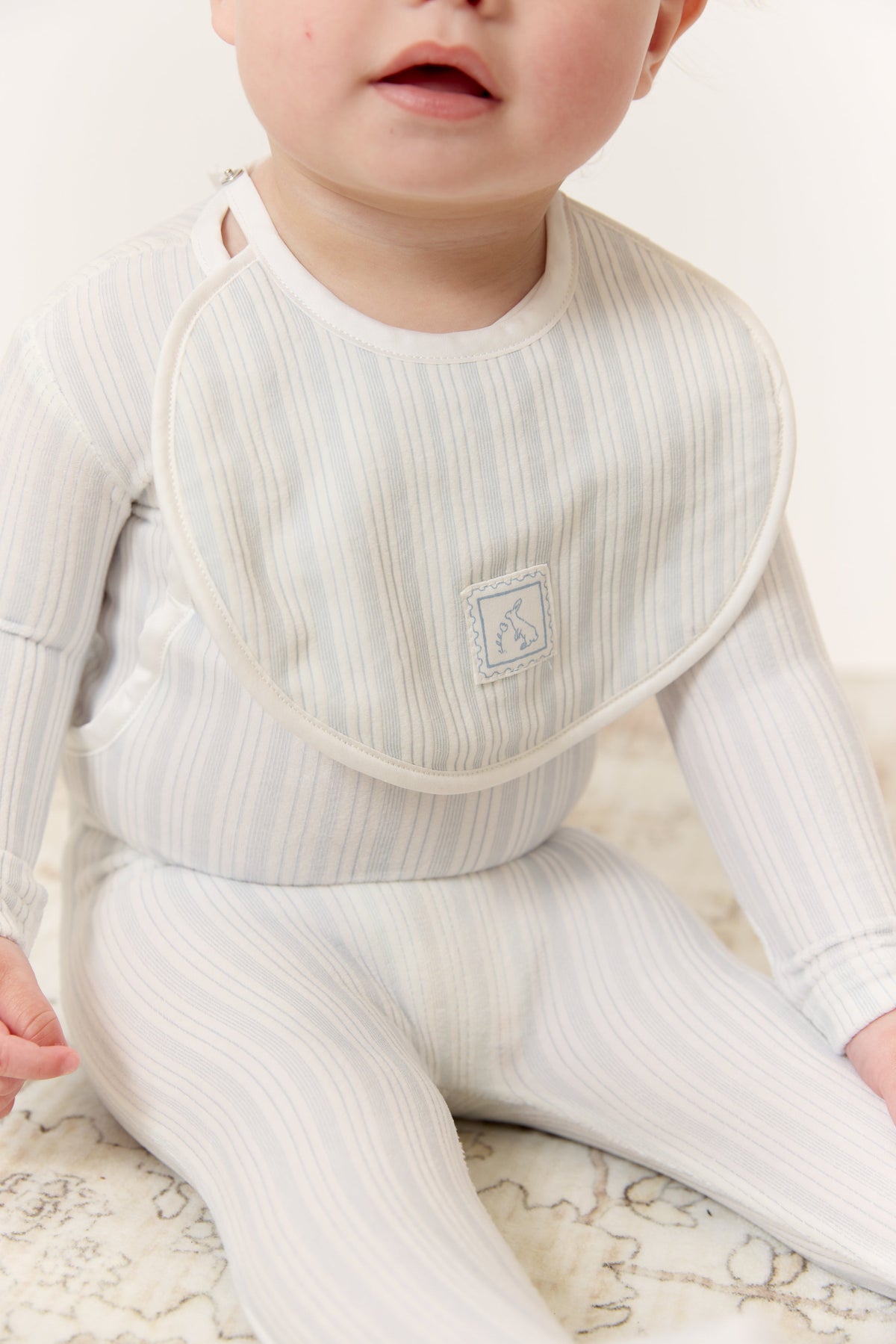 Stripe Stamp Bib - Blue