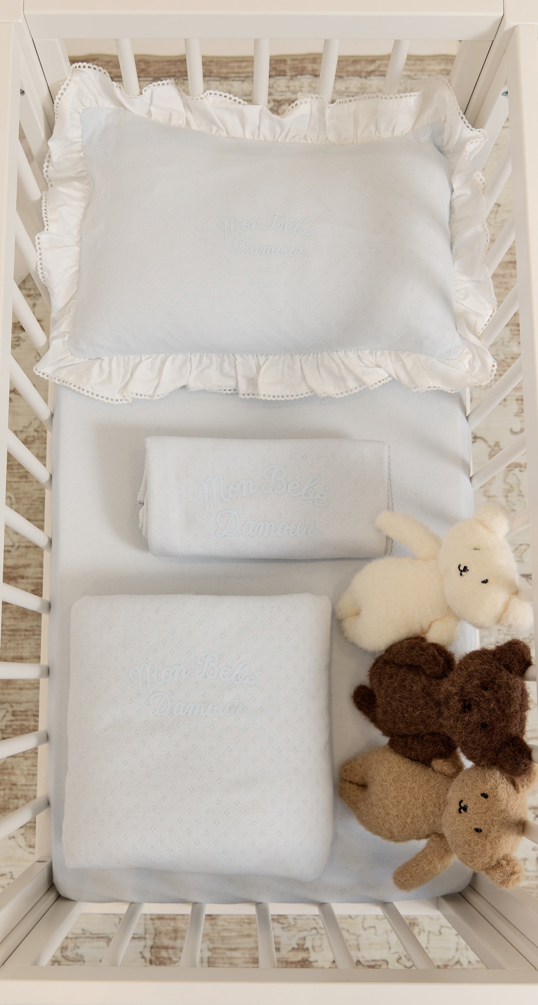 Mon Bebe Mini 4pc Crib Set - Blue