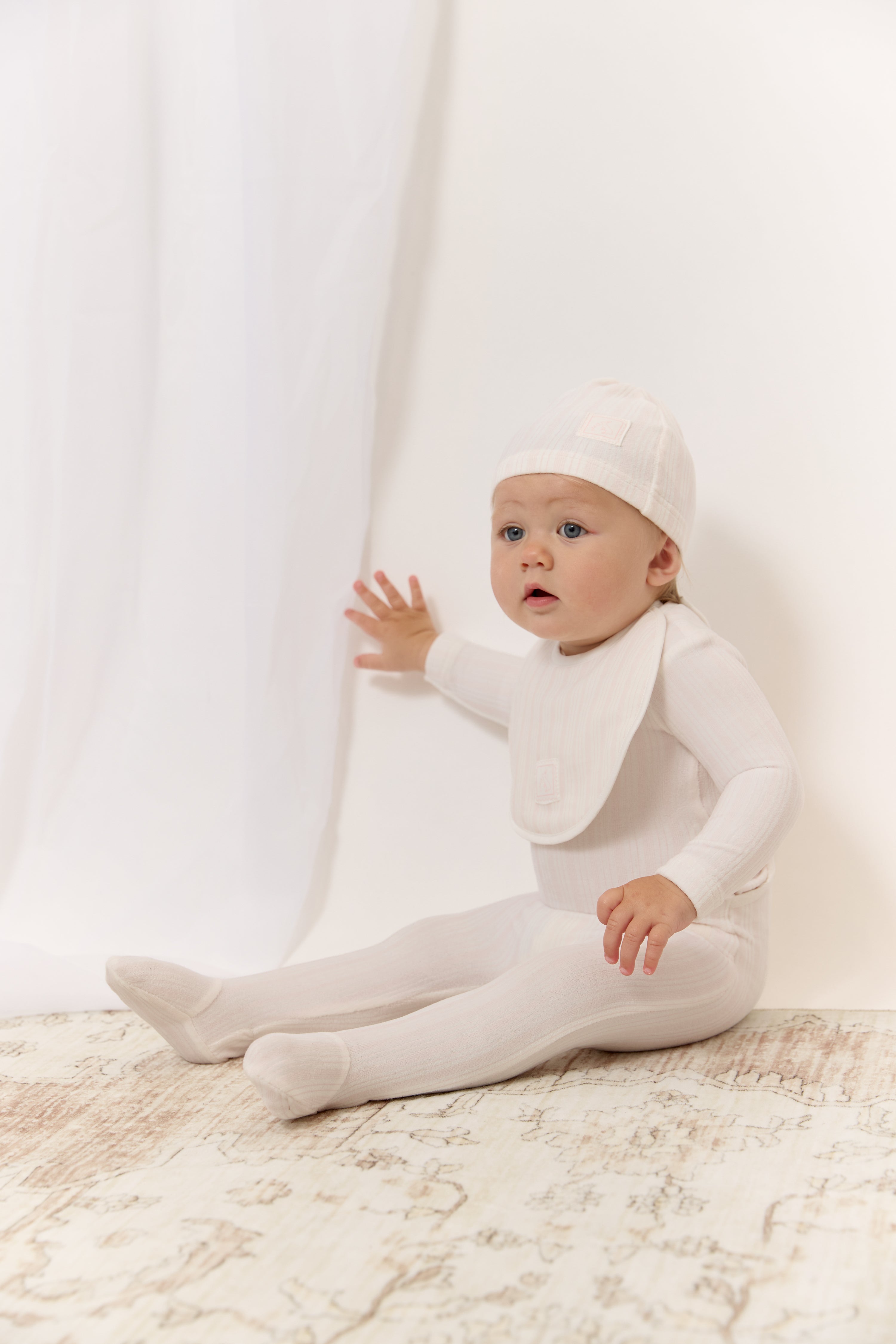 Stripe Stamp Footie - Pink