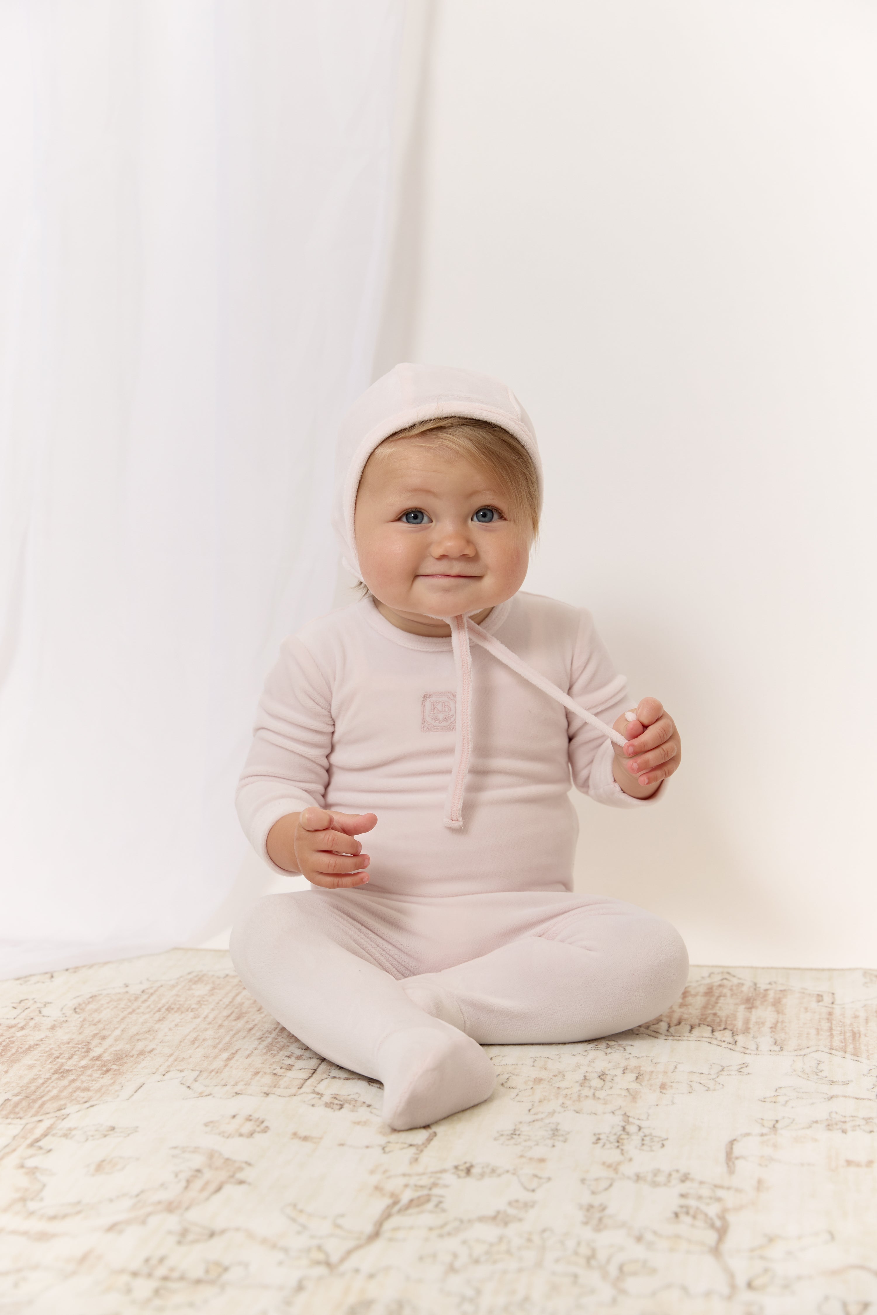 Kb Logo Footie & Hat Set - Pink