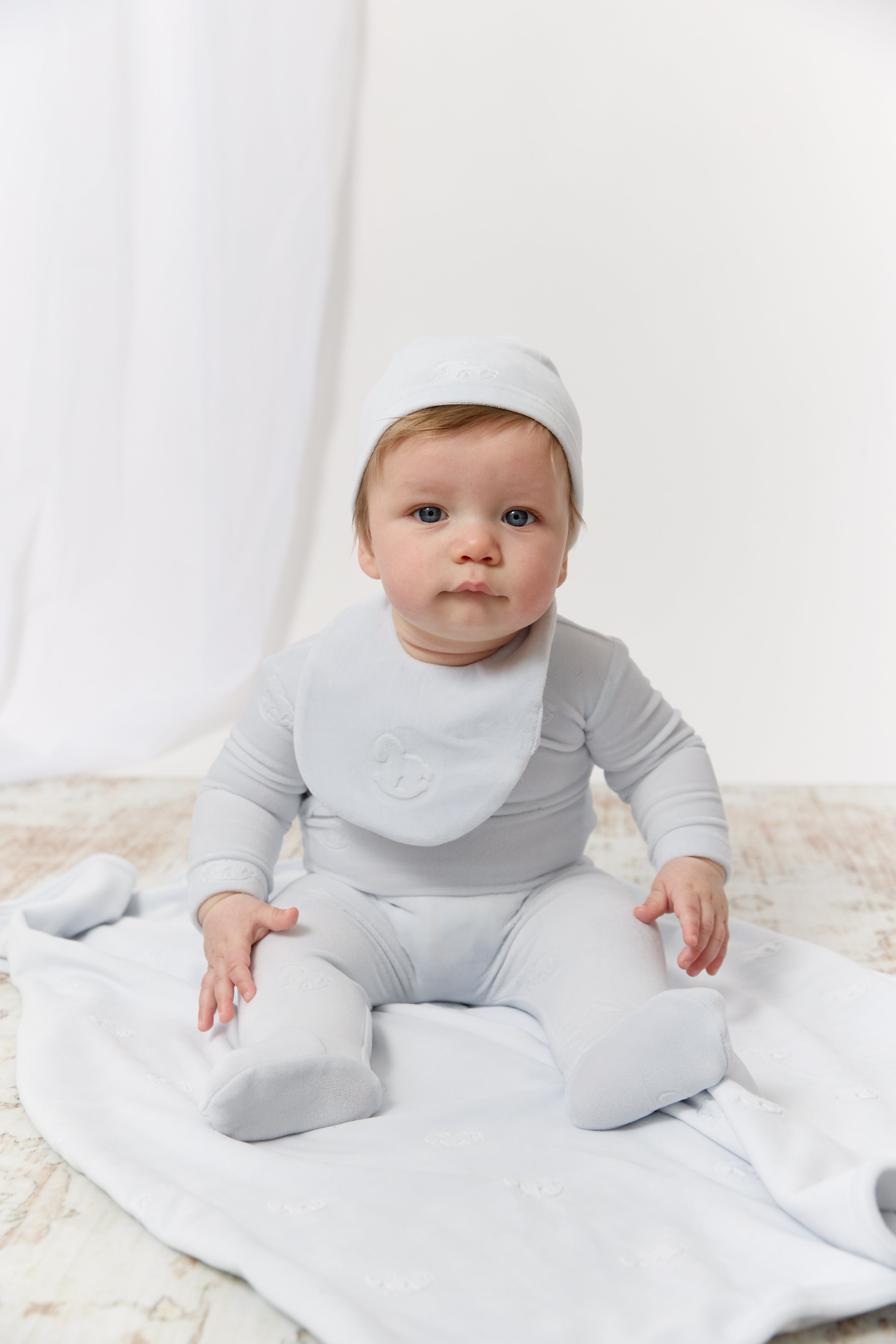 Whinny Wrap Footie & Hat Set - Blue