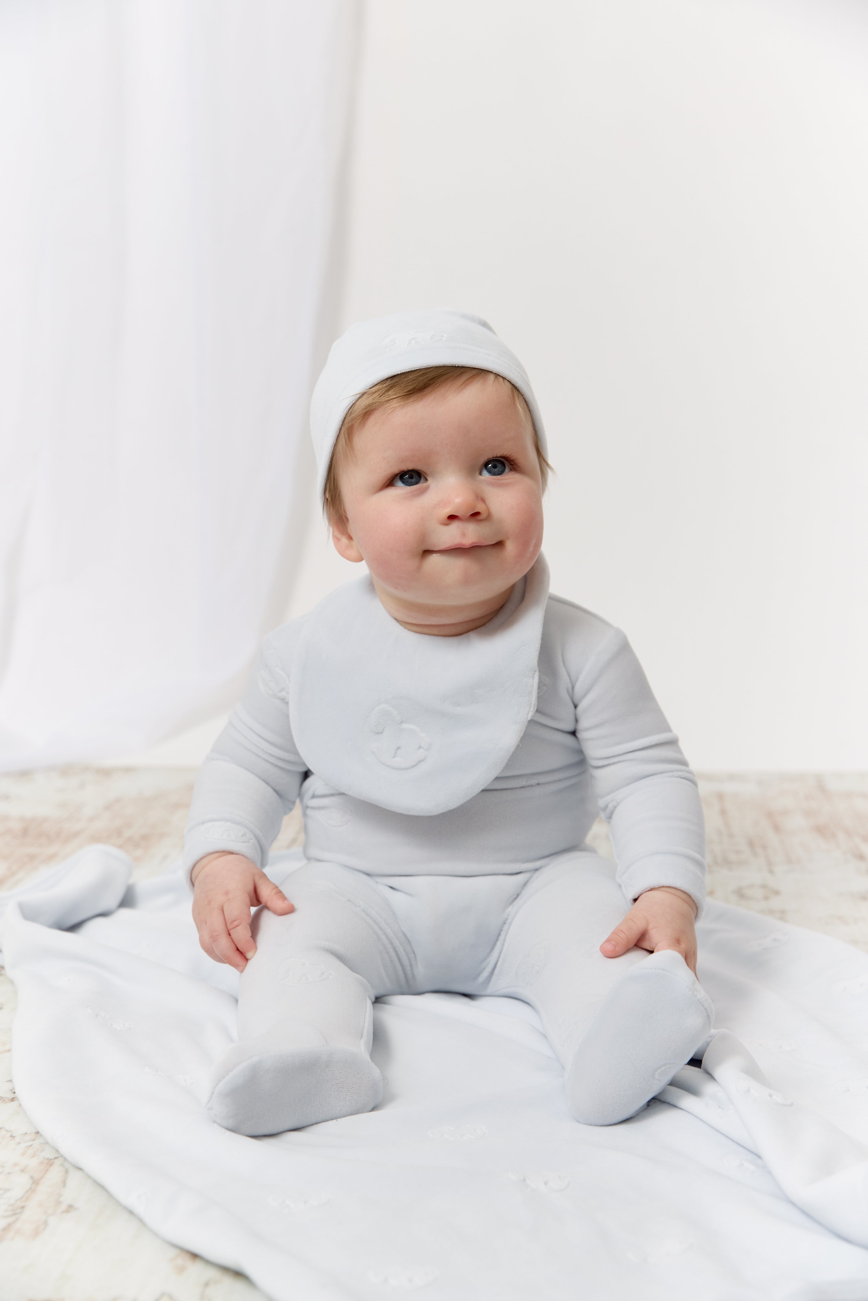 Whinny Wrap Footie, Hat & Blanket Set - Blue