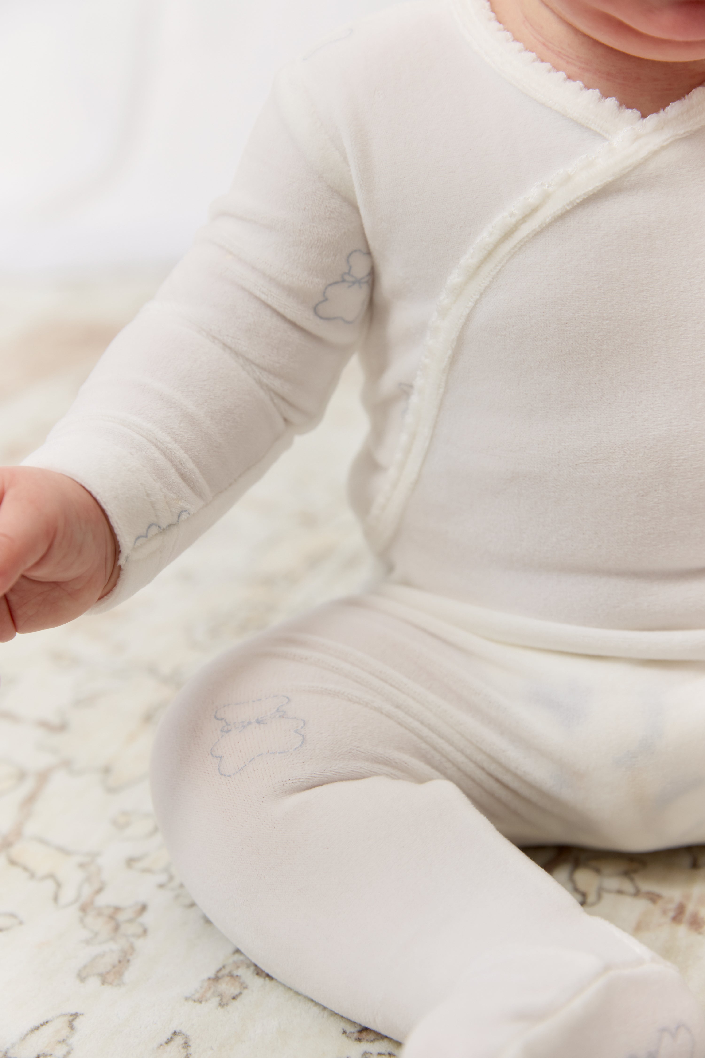 Petit Ours Pattern Footie - Blue
