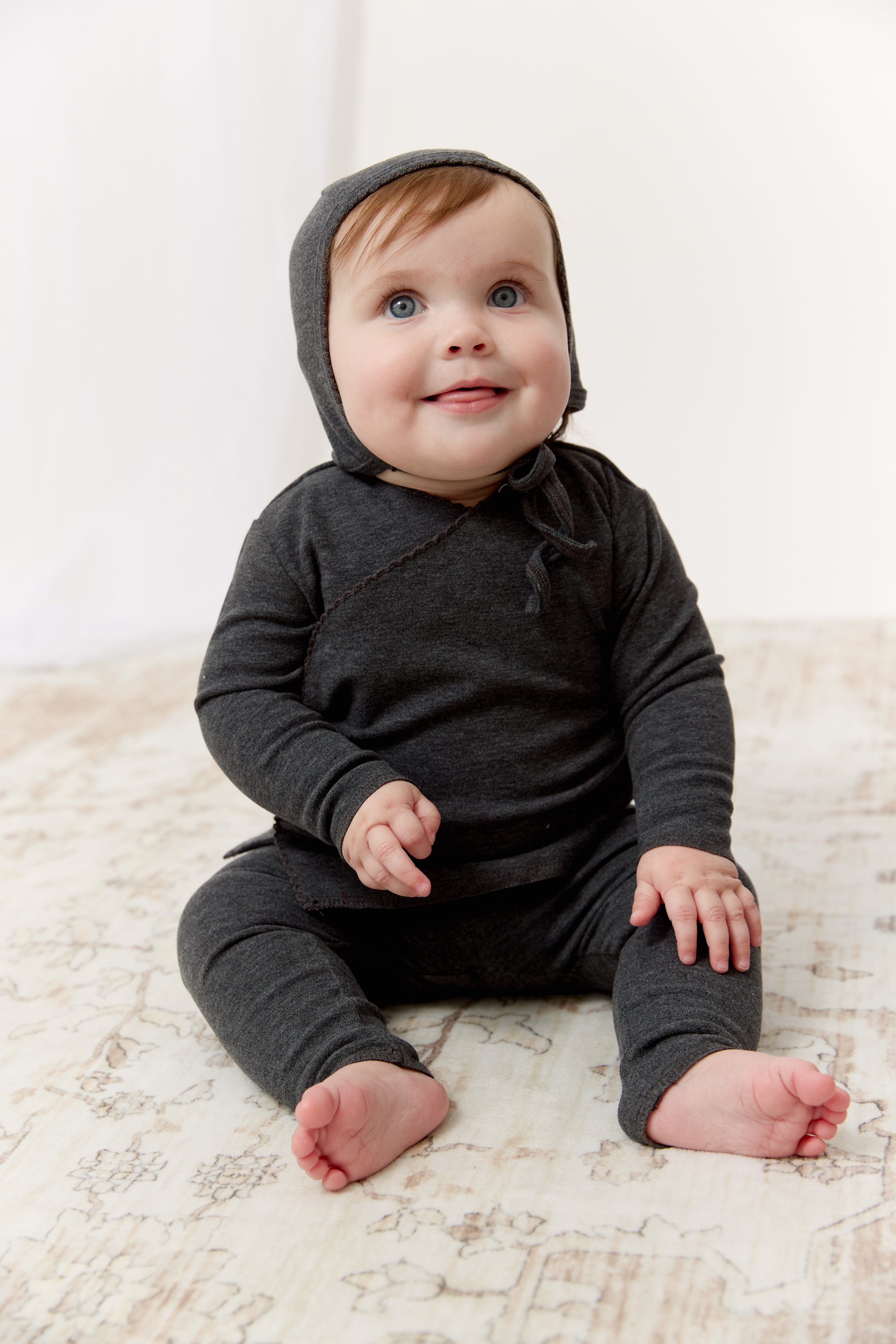 Felt Wrap Set With Hat - Grey