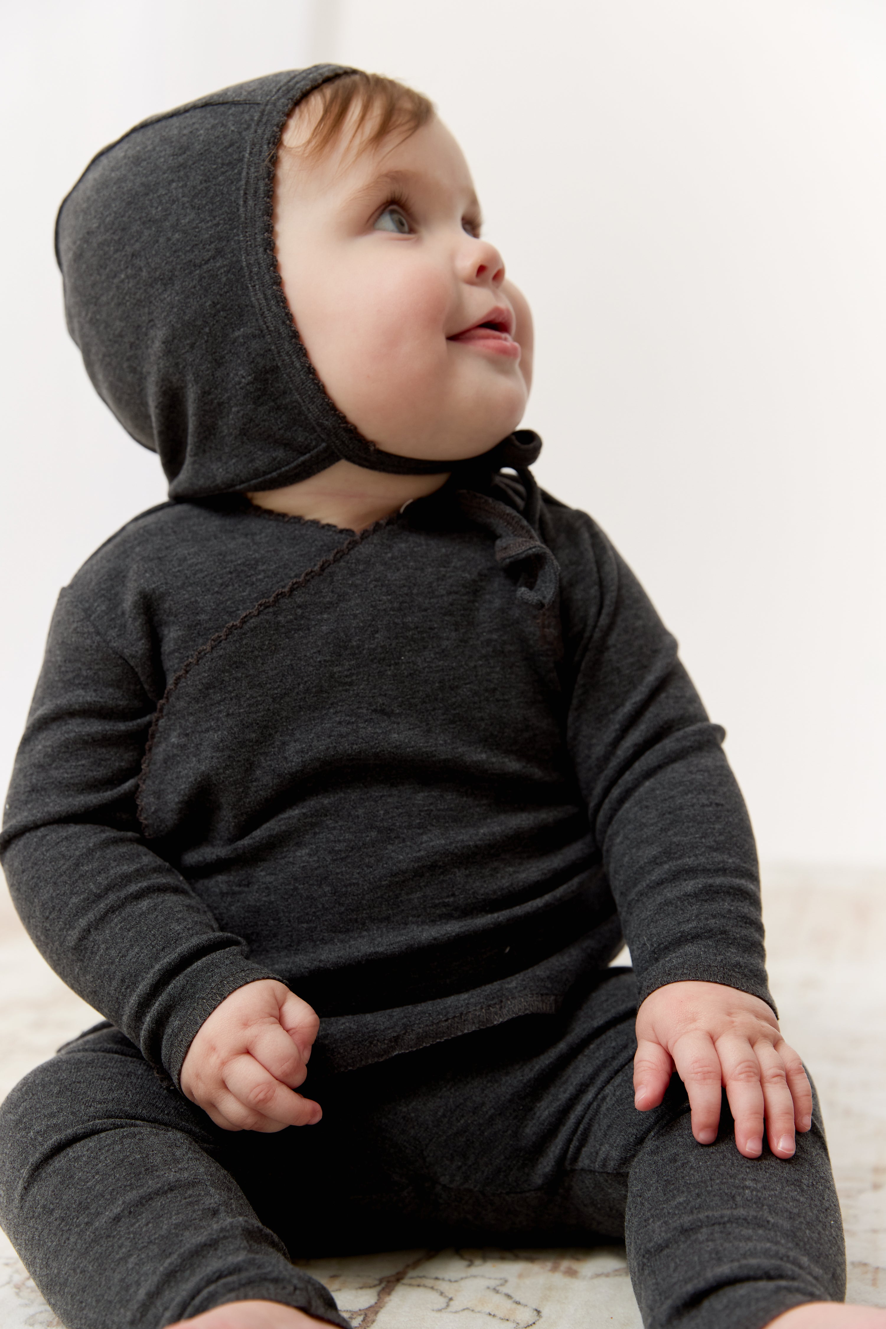Felt Wrap Set With Hat - Grey
