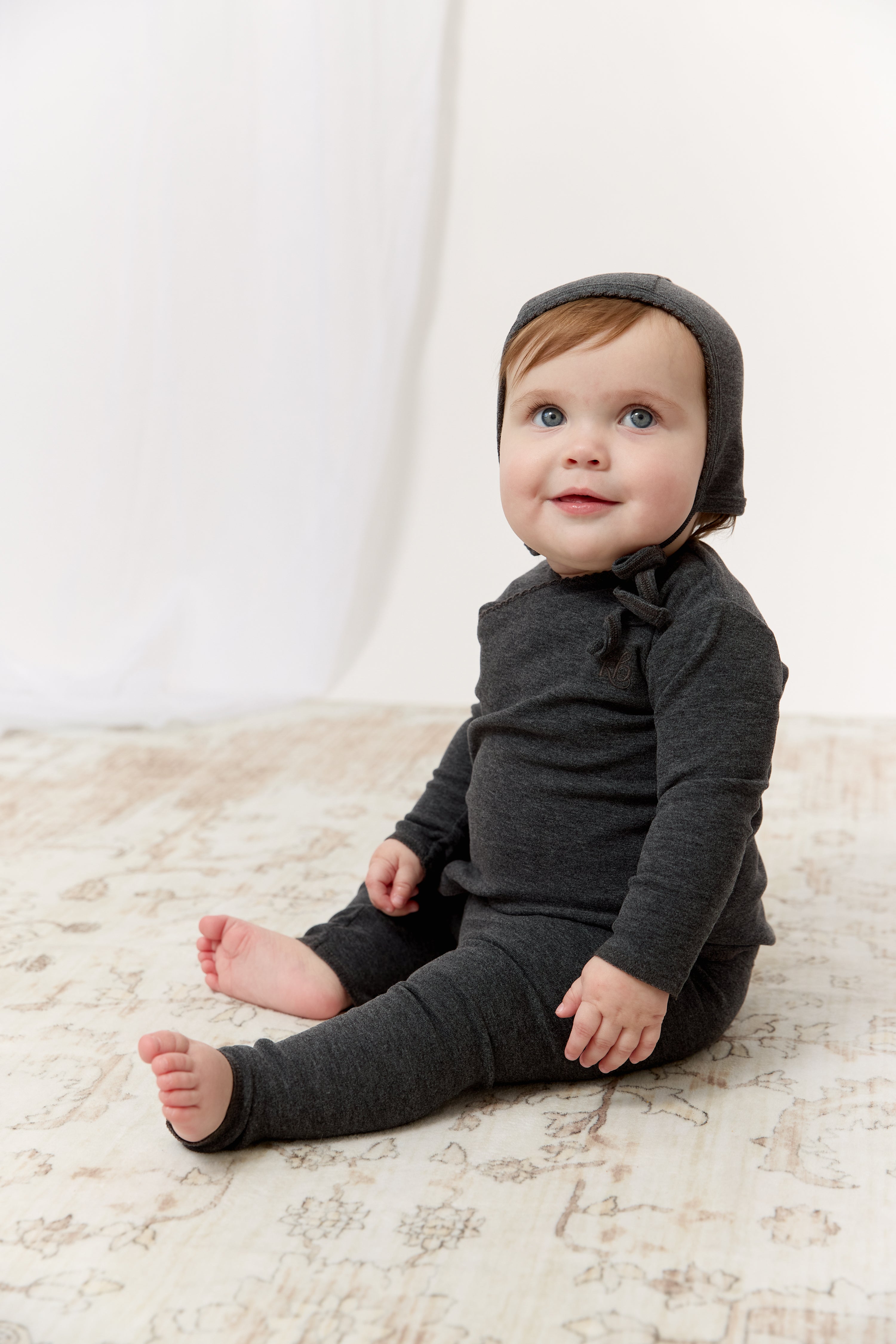 Felt Wrap Set With Hat - Grey