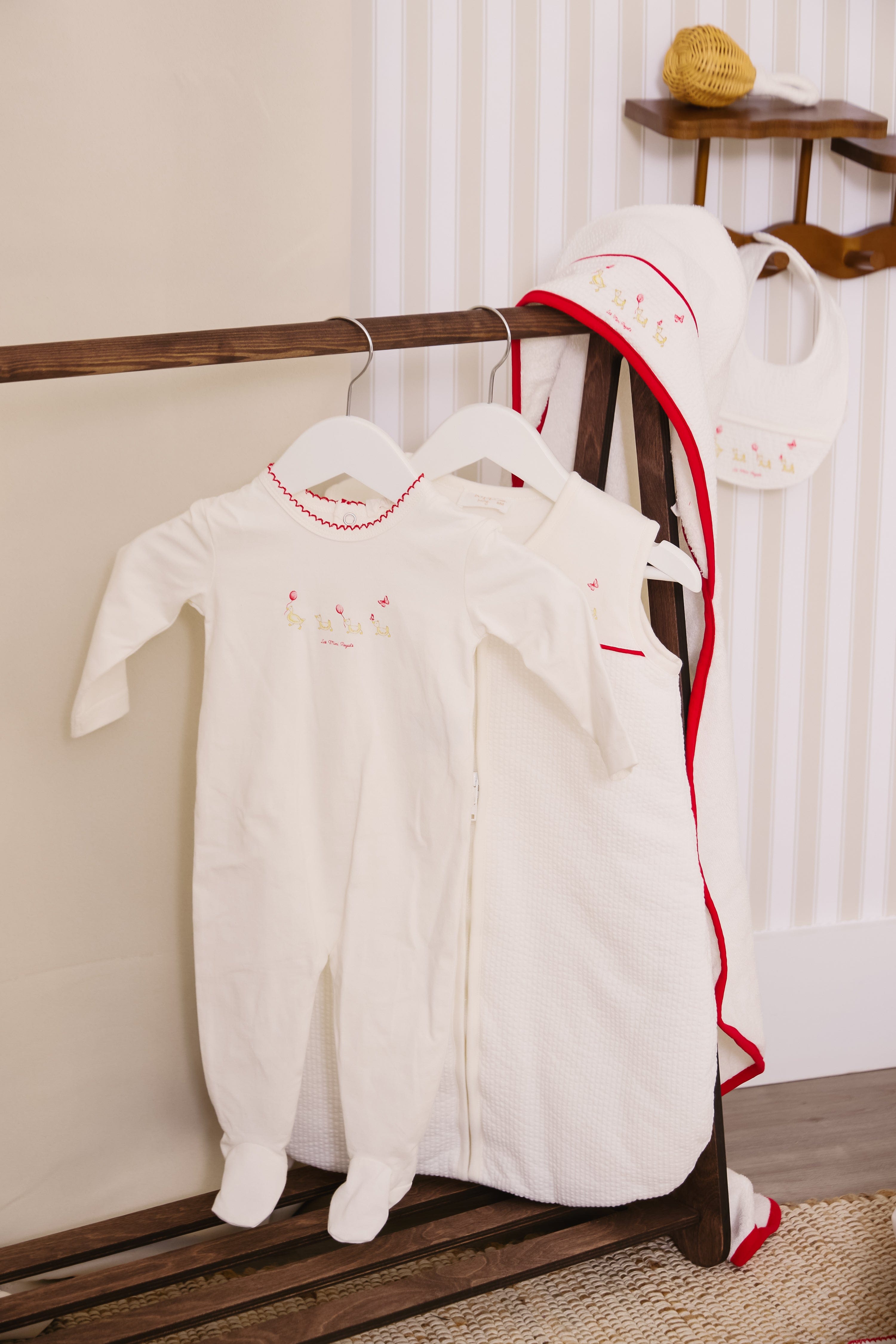 Mini Royals Terry Footie - Red