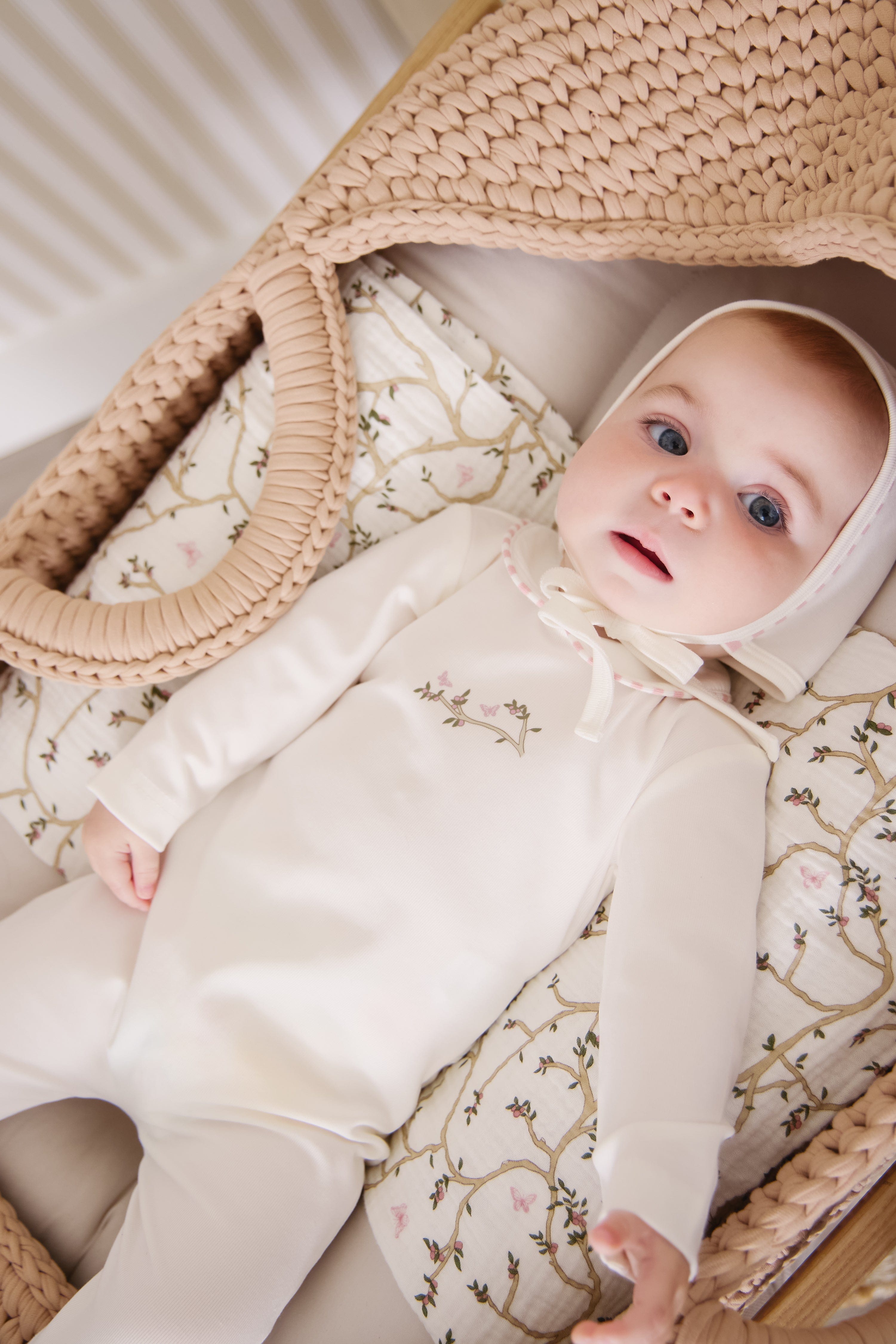 Magical Meadow Collar Footie 3pc Set - White Pink