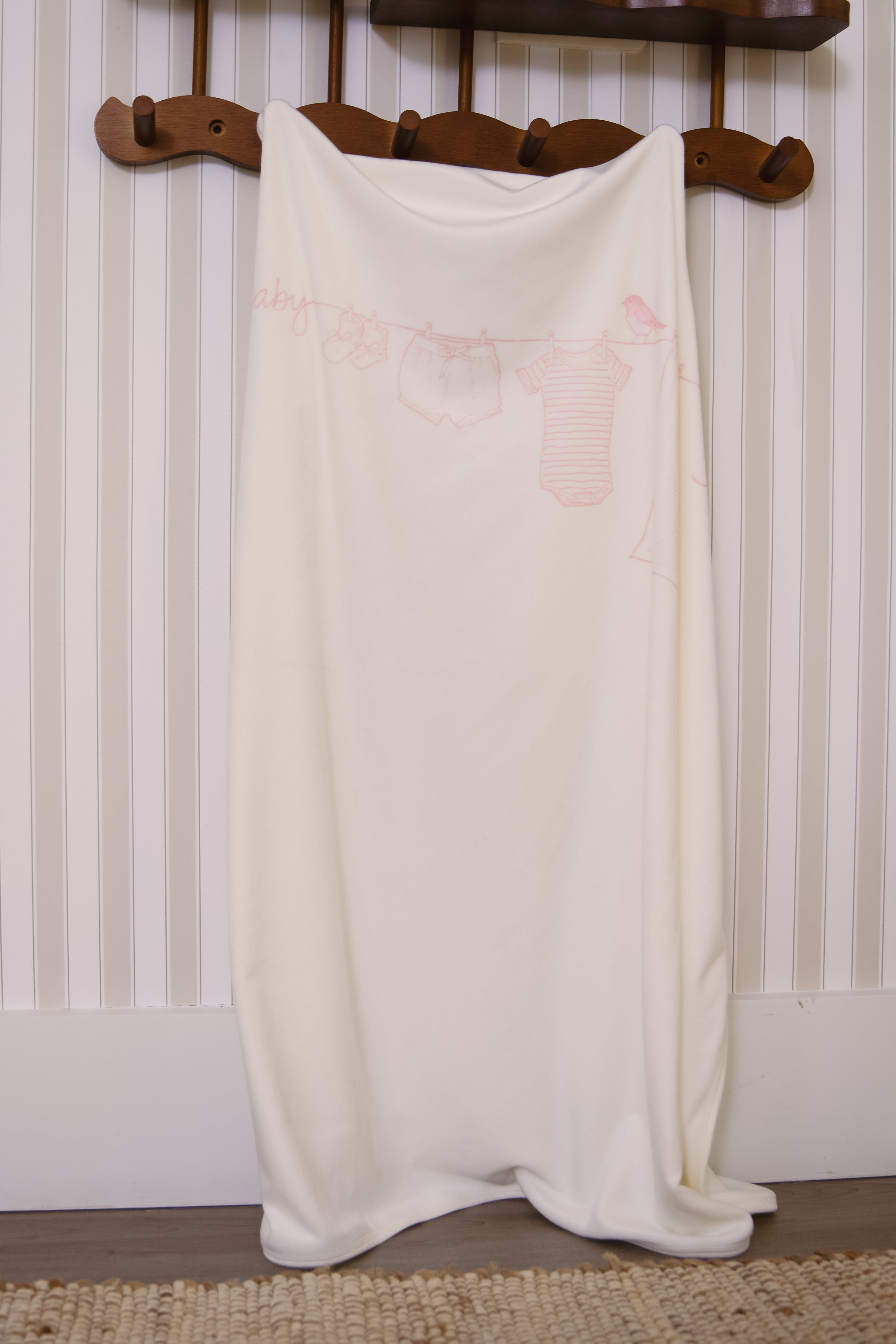 Spring Velour Footie 3pc Set - Pink