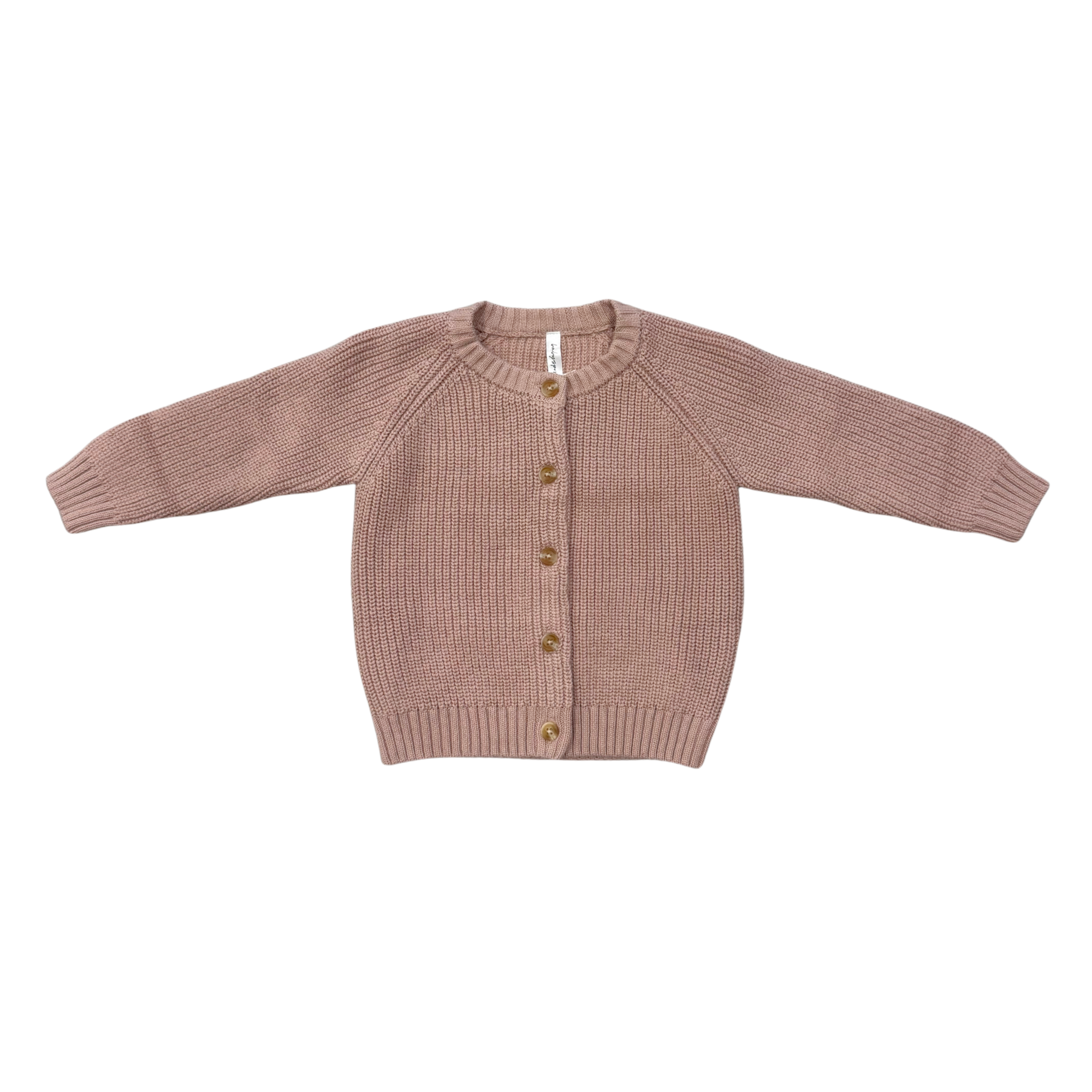 Girls Knit Cardigan In Light Pink