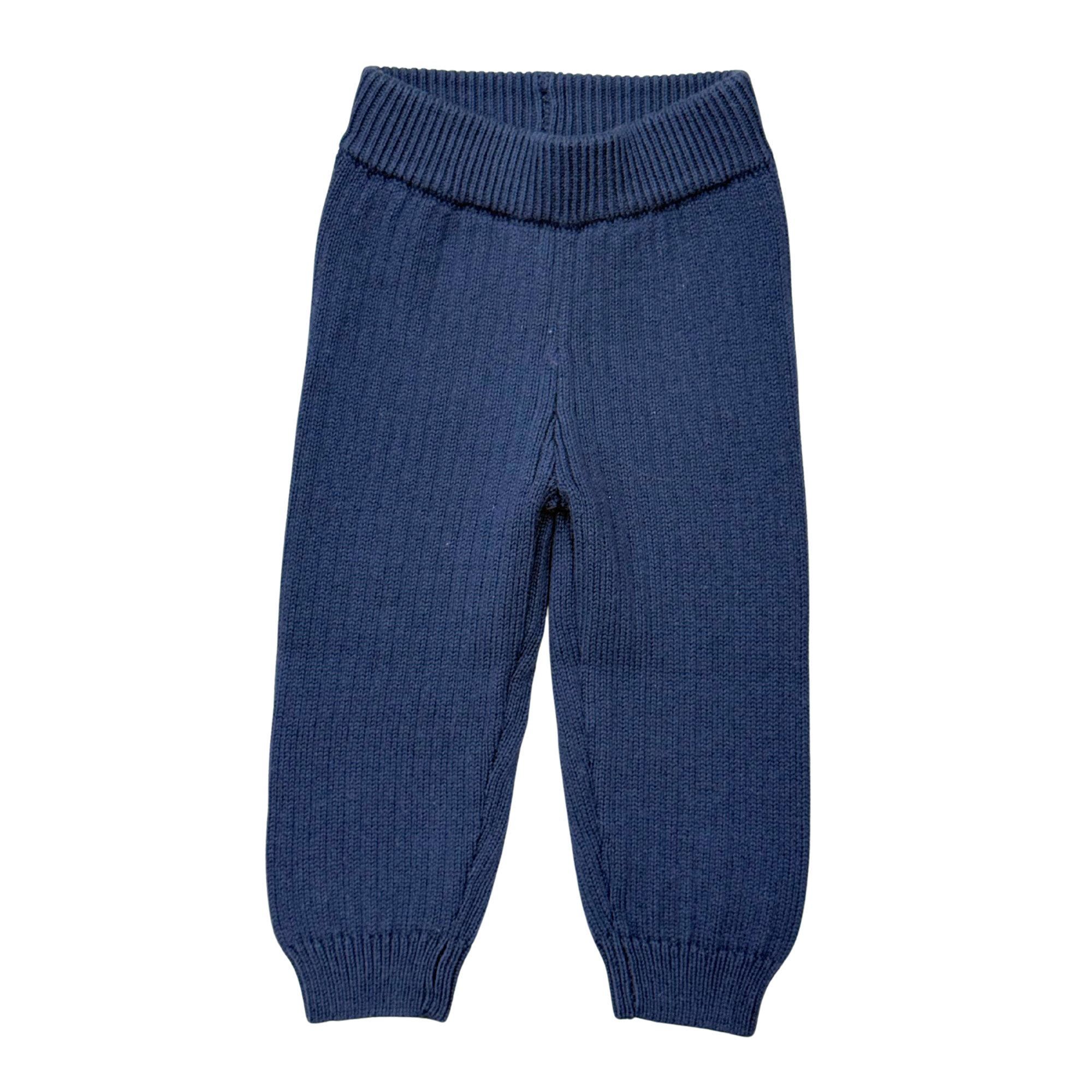 Boys Knit Leggings In Navy