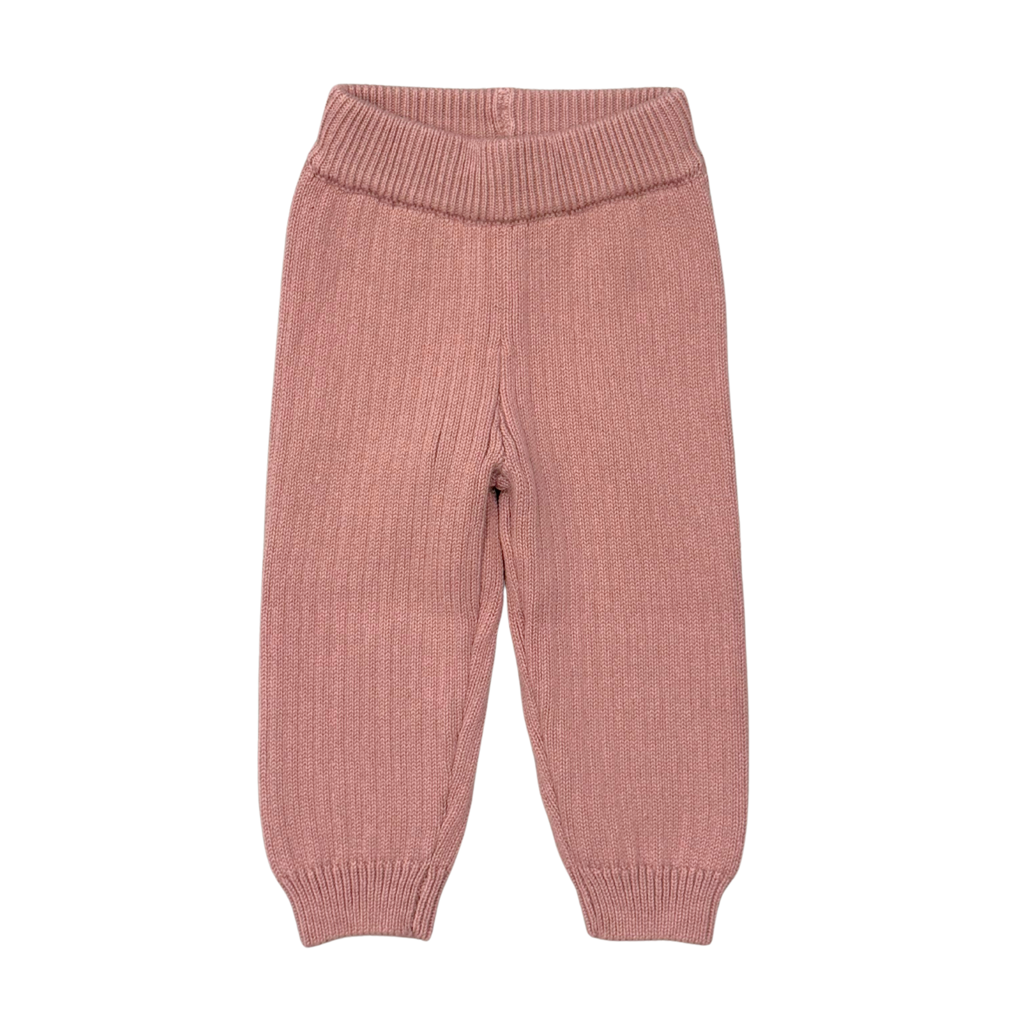 Girls Knit Leggings In Rose