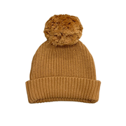 Knit Pom Hat In Camel