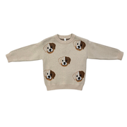 Boys Knit Sweater In Puppies