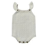 Baby Girl Knit Sweater Bodysuit In Cream