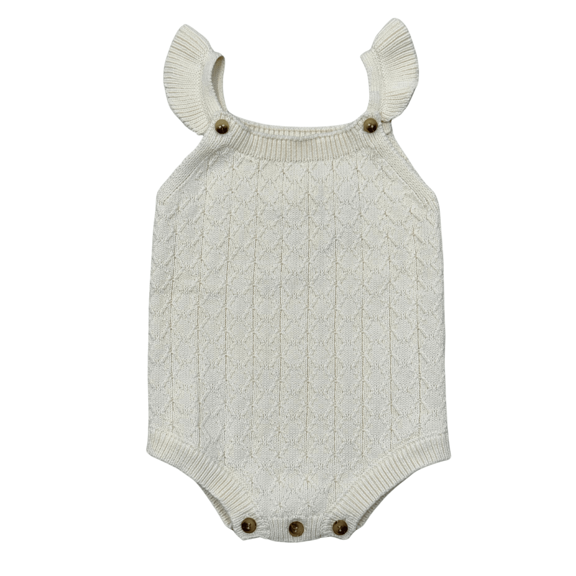 Baby Girl Knit Sweater Bodysuit In Cream