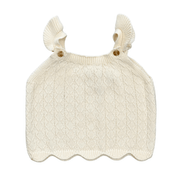 Girls Knit Sweater Tank In Cream