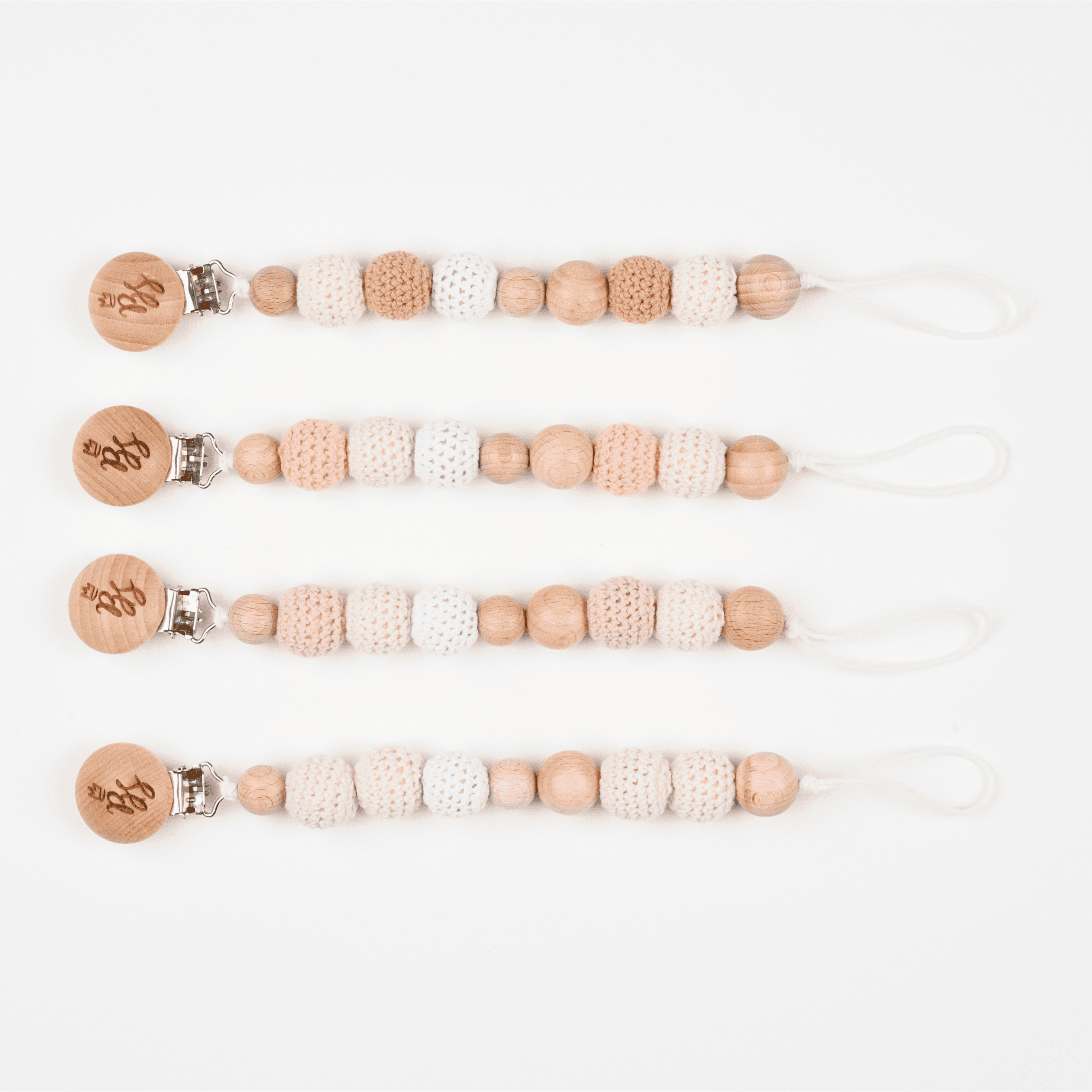 Baby Girls Handmade Crochet Beads Pacifier-clips
