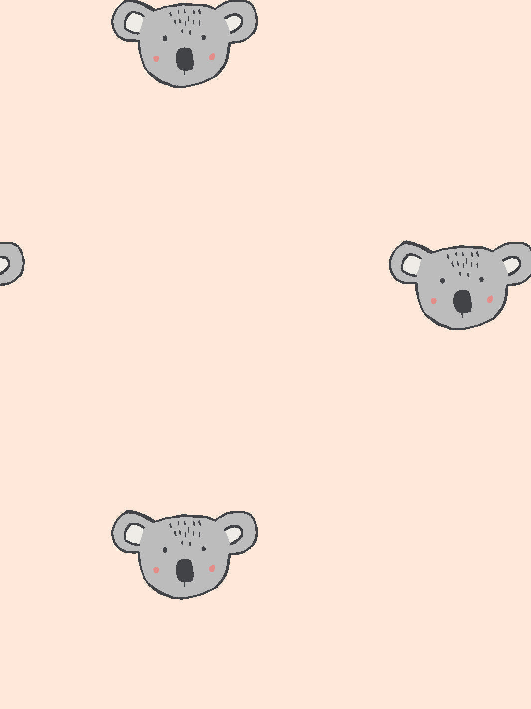 'koala' Wallpaper By Tea Collection - Peach