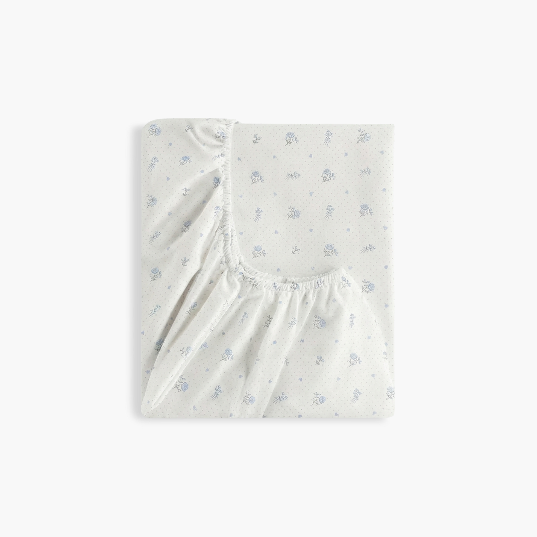 Ditsy Floral Crib Sheet - Blue