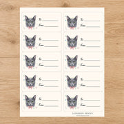 Korat Purrfectly Yours Gift Tag Sticker Sheet