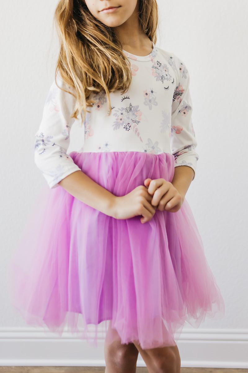 Lilac Unicorn Dream L/s Tutu Dress