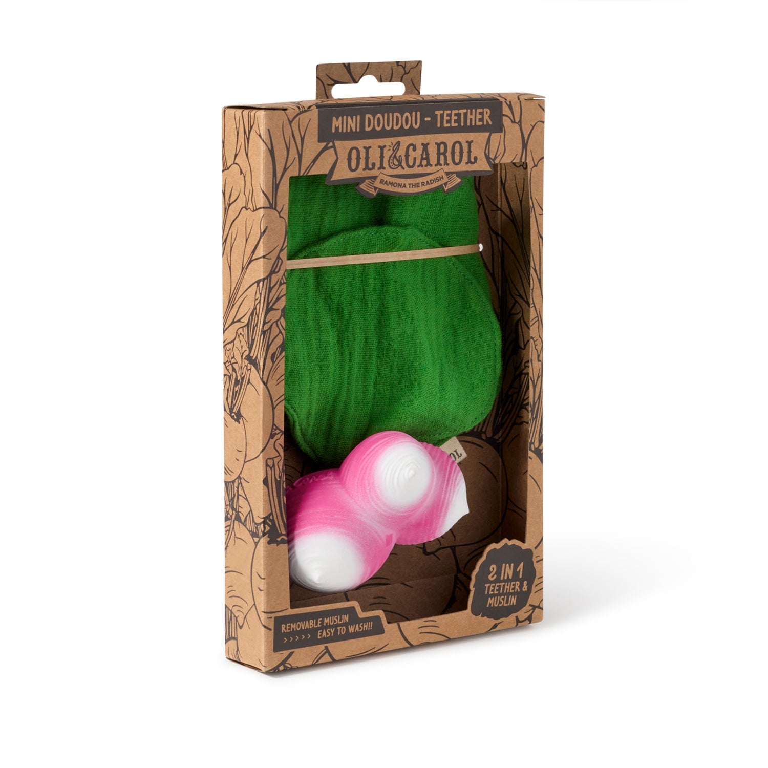 OLI&CAROL Ramona the Radish Mini Doudou-Teether