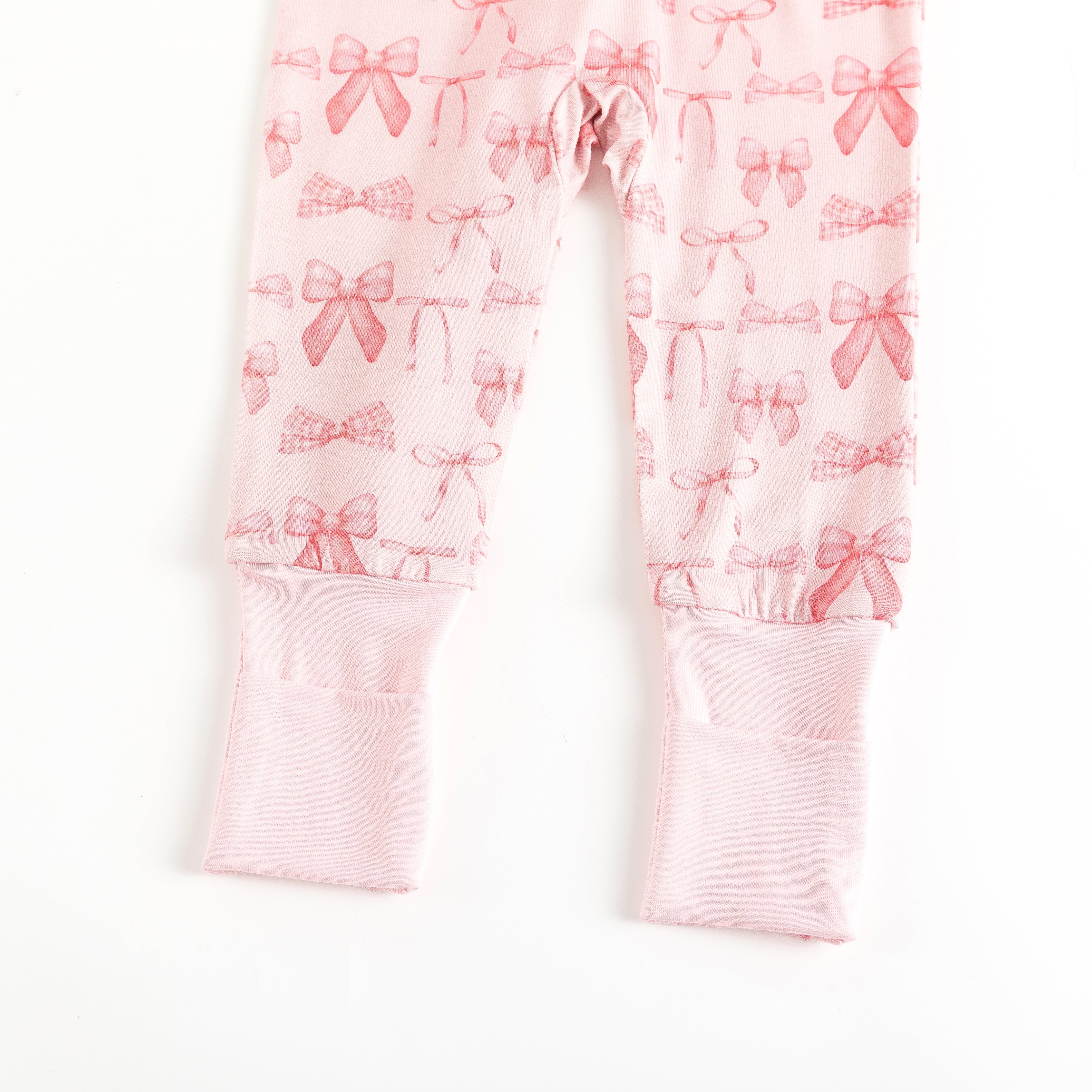 Pink Bows (convertible Zip Footies)